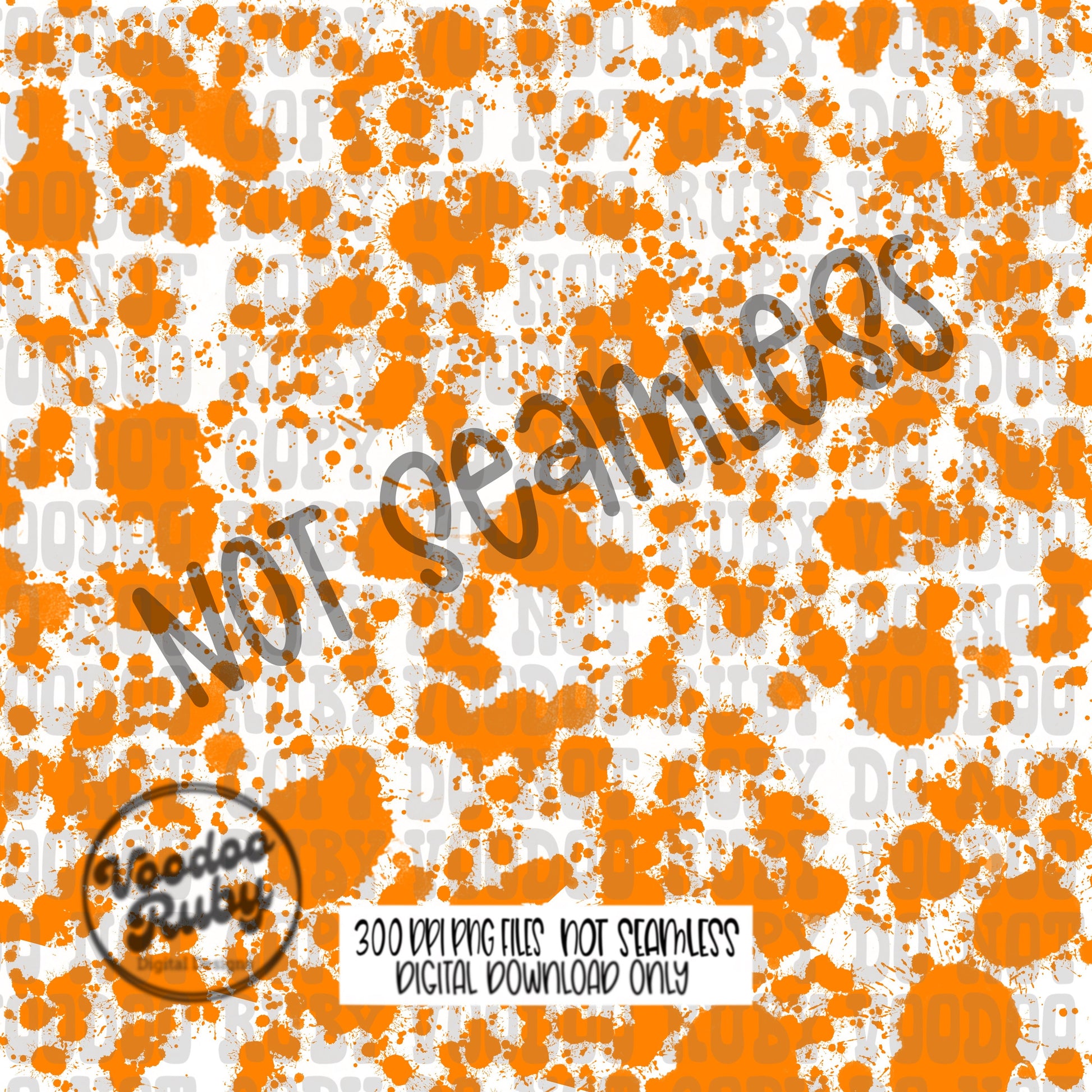 Orange and White Paint Splatter Paint Digital Paper PNG Bundle Sublimation Hand Drawn Digital Download Football PNG DTF Printable
