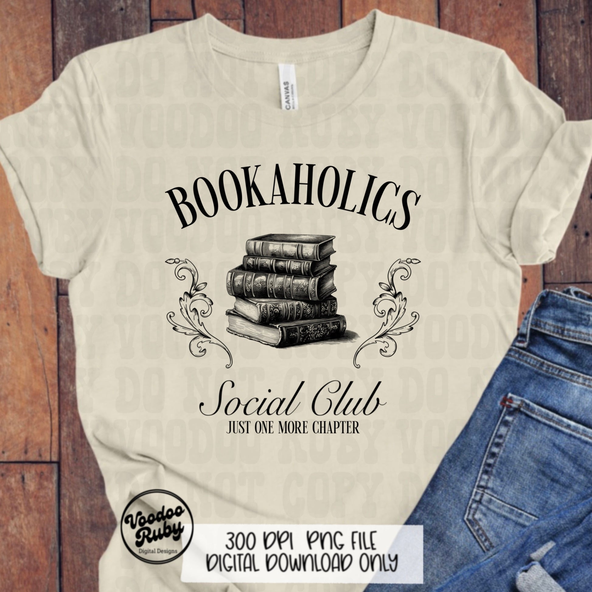 Bookaholics Social Club PNG - Funny Book Reading Design (Digital Download)
