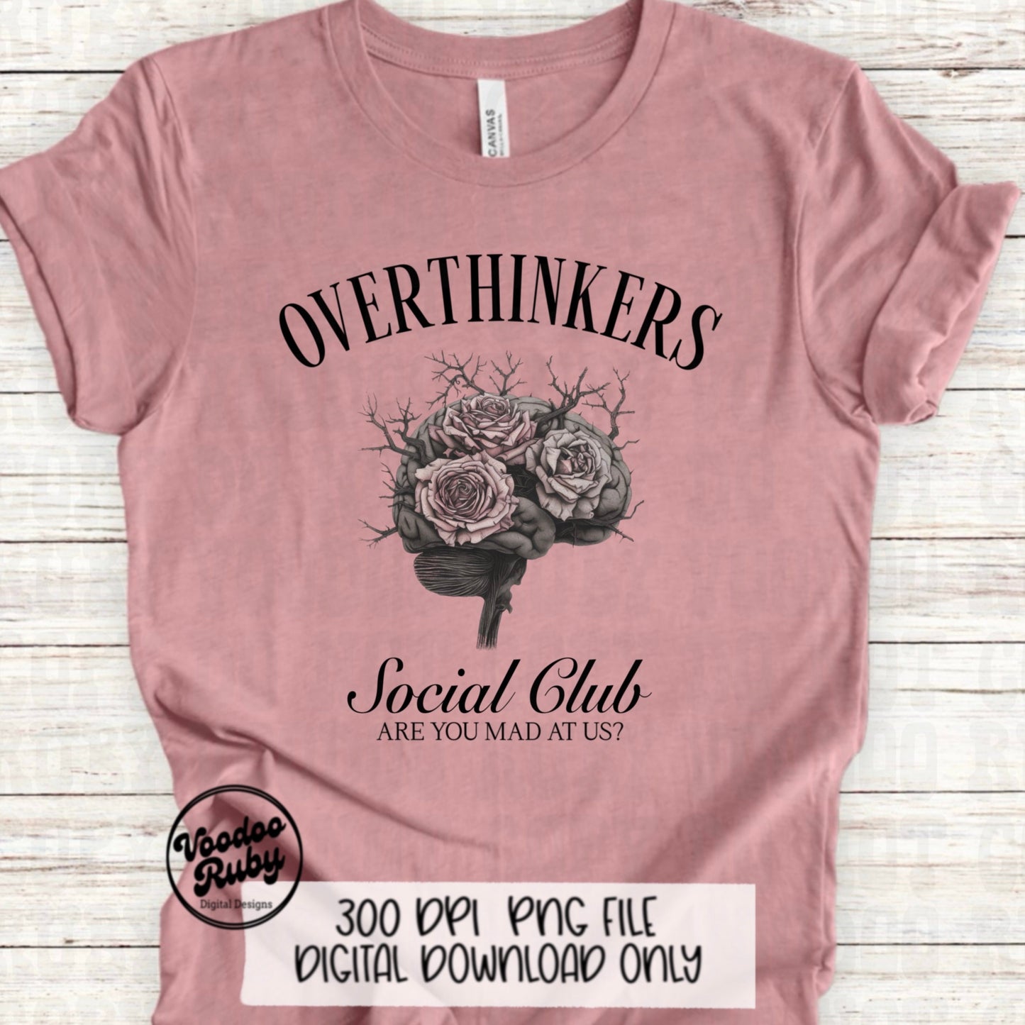 Overthinkers Social Club PNG: Funny Anxiety Design (Digital Download)