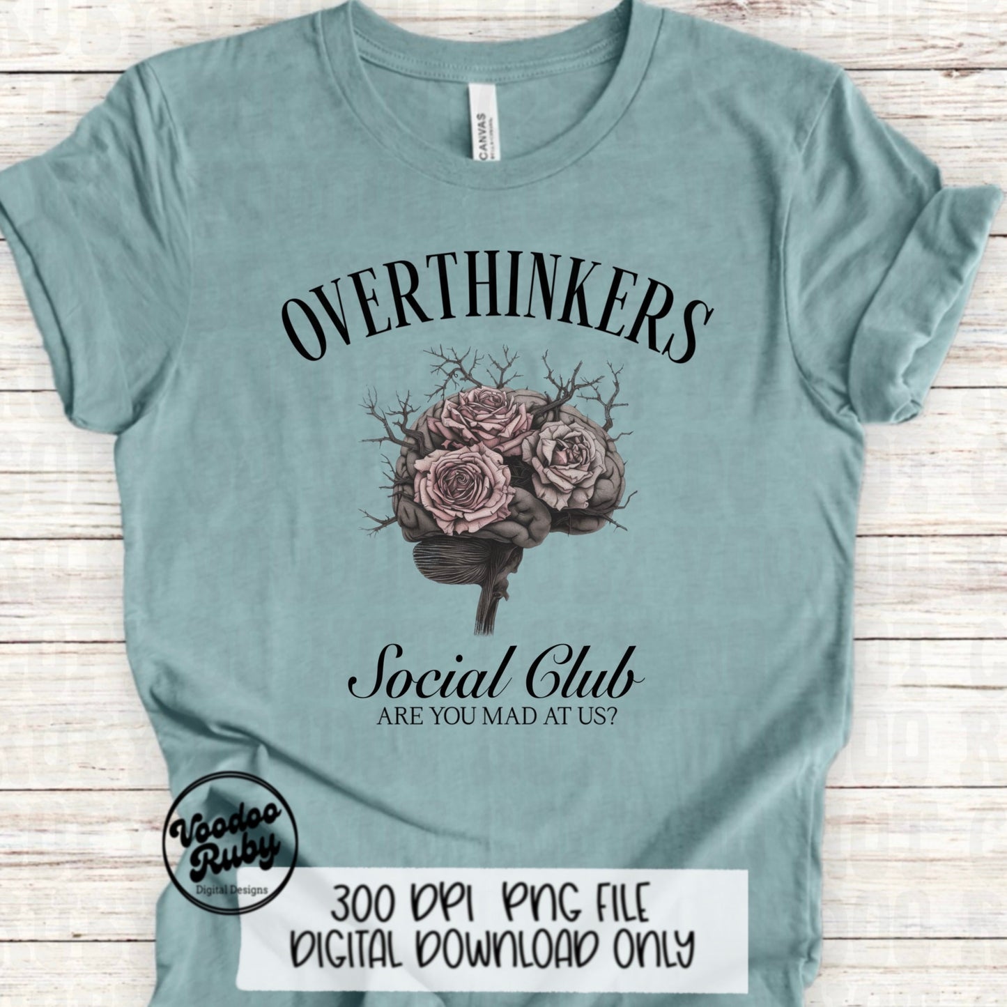 Overthinkers Social Club PNG: Funny Anxiety Design (Digital Download)
