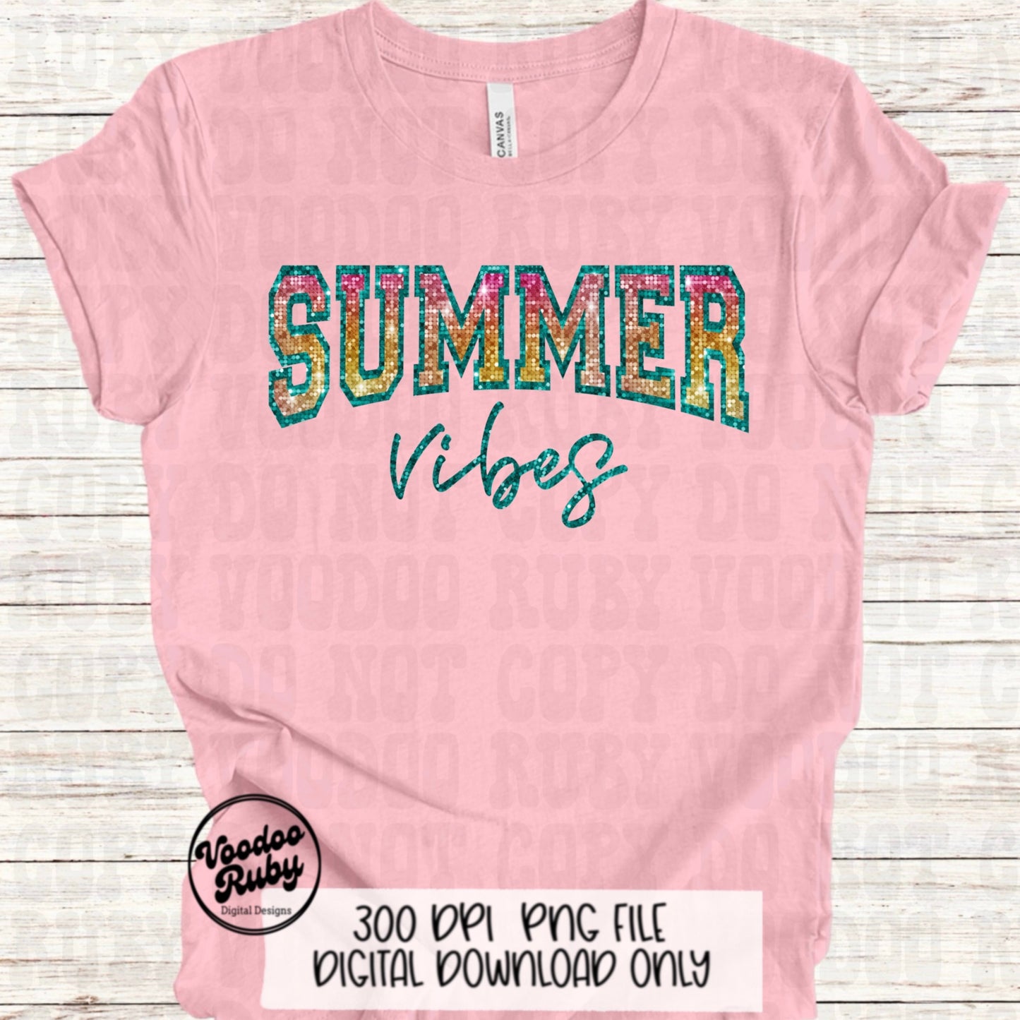 Summer Vibes PNG Design, Glitter Sublimation Digital Download, Summer Shirt Clip Art DTF
