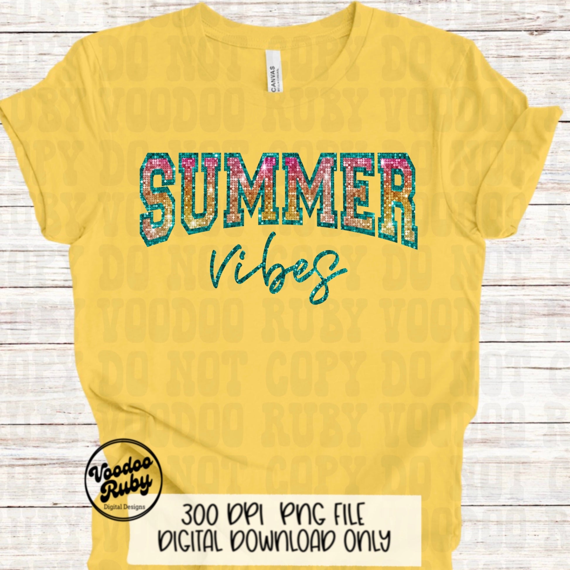 Summer Vibes PNG Design, Glitter Sublimation Digital Download, Summer Shirt Clip Art DTF