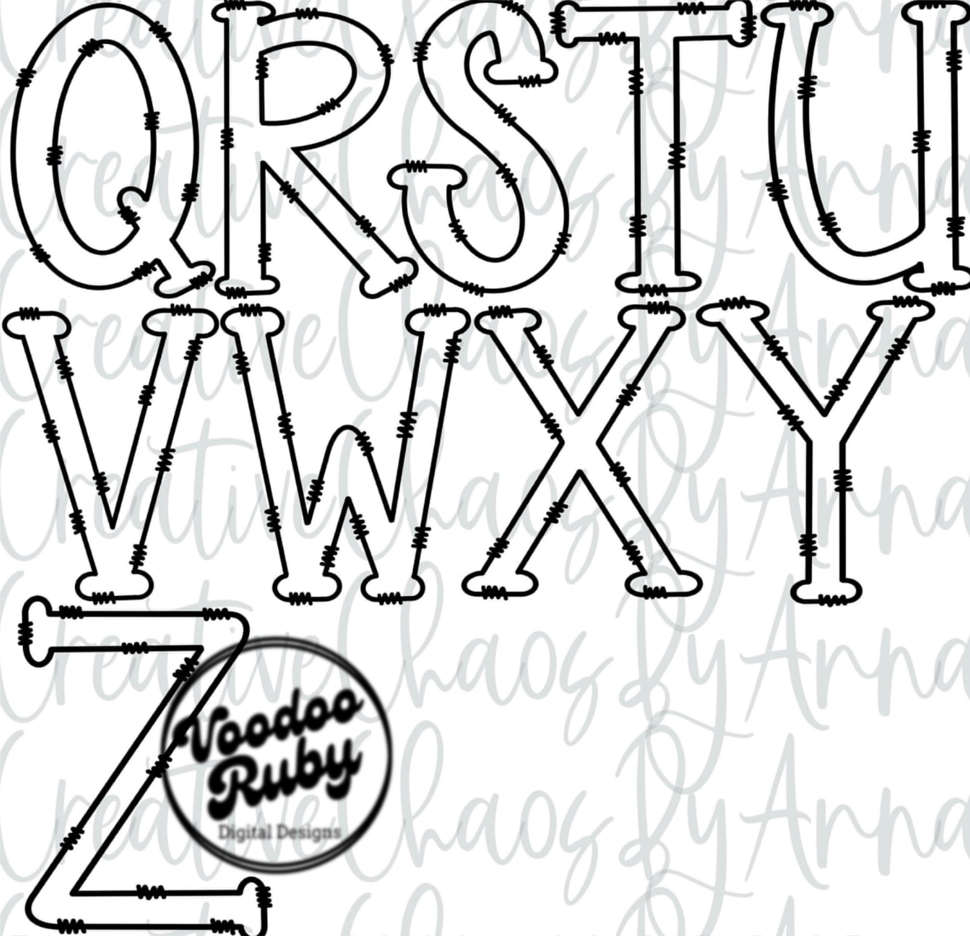 Doodle Letters PNG Alphabet Transparent Bundle PNG Hand Drawn Sublimation Alphabet Alpha Pack Digital Download Blank Alpha DTF Printable