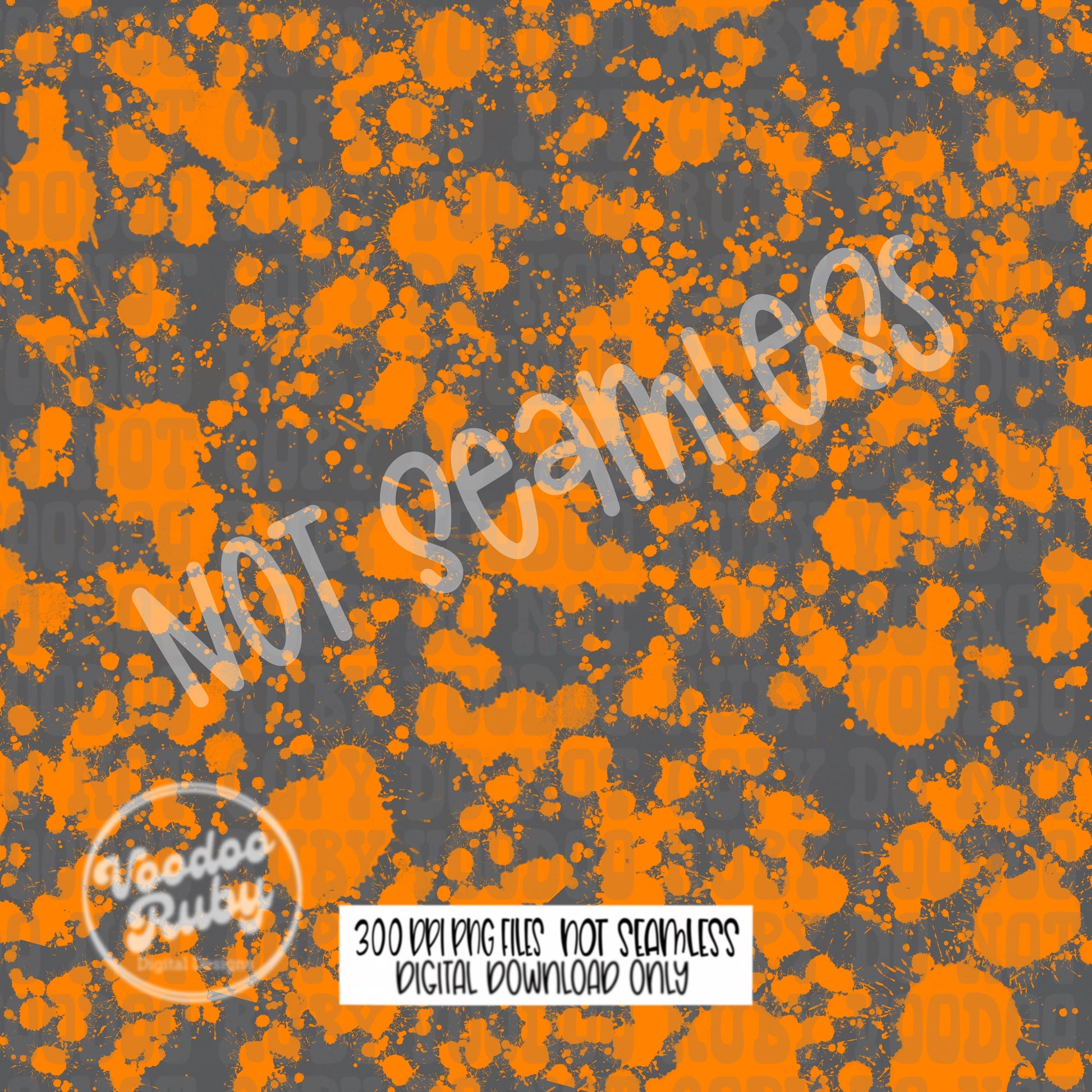 Orange and White Paint Splatter Paint Digital Paper PNG Bundle Sublimation Hand Drawn Digital Download Football PNG DTF Printable