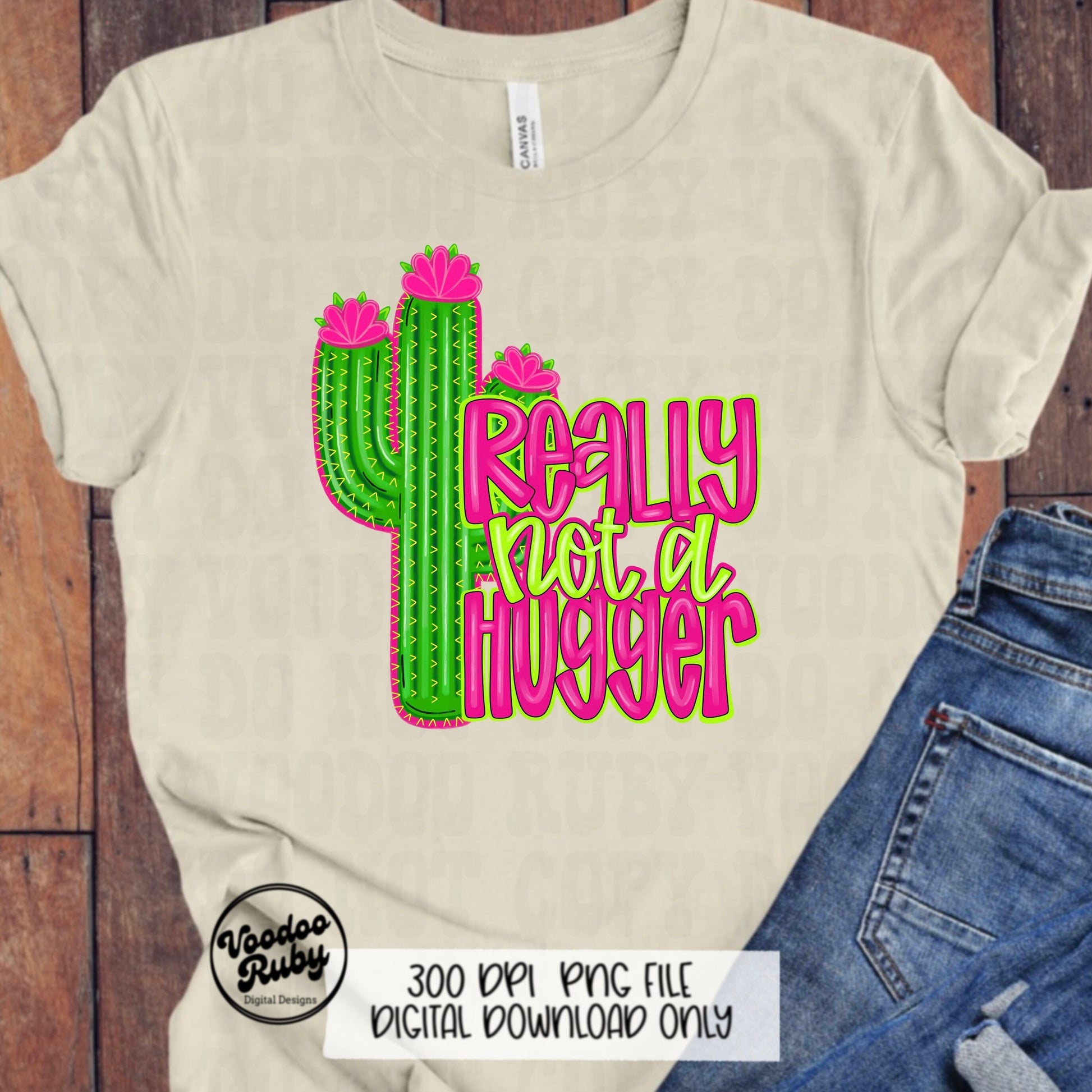 Cactus PNG Design Sublimation Western Not A Hugger Summer PNG Hand Drawn Digital Download Funny Introvert PNG Summer Western dtf Printable