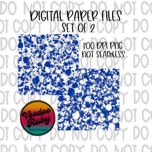 Blue White Splatter PNG Design Bundle Hand Drawn Digital Download Sublimation Tumbler Wrap png Digital Paper Bundle DTF Printable