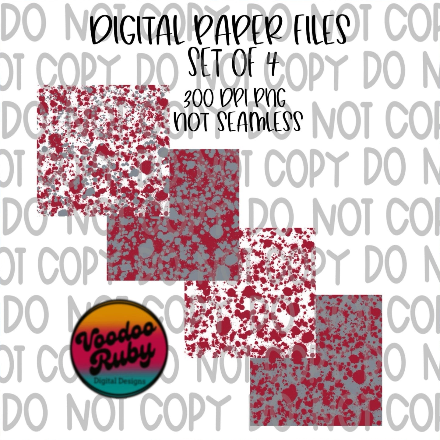 Deep Red Gray Splatter PNG Background Digital Paper PNG Bundle Sublimation Hand Drawn Digital Download DTF Printable Football png