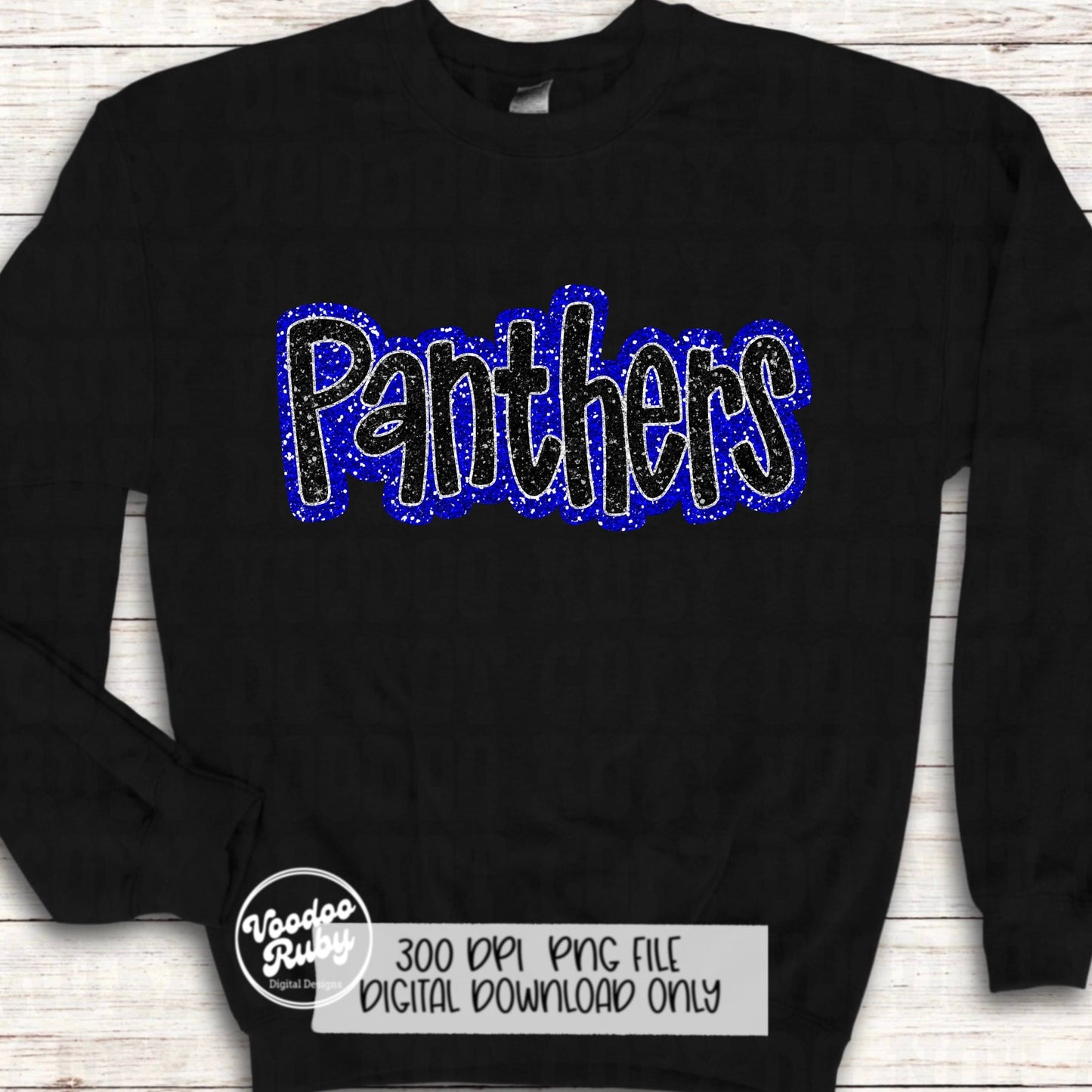 Panthers PNG Design Sequins Glitter Hand Drawn Digital Download Faux Sequins Patch PNG Printable Faux Appliqué Panthers Football DTF