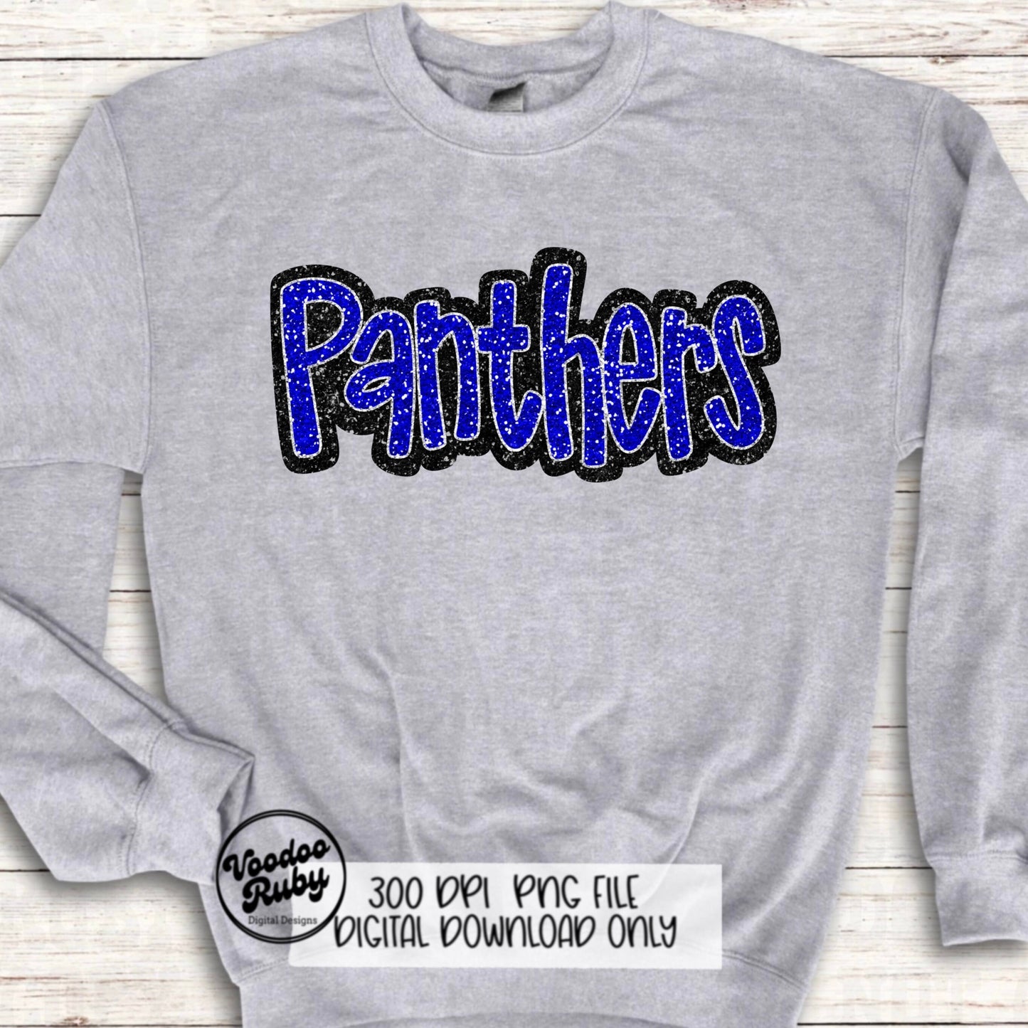 Panthers PNG Design Sequins Glitter Hand Drawn Digital Download Faux Sequins Patch PNG Printable Faux Appliqué Panthers Football DTF