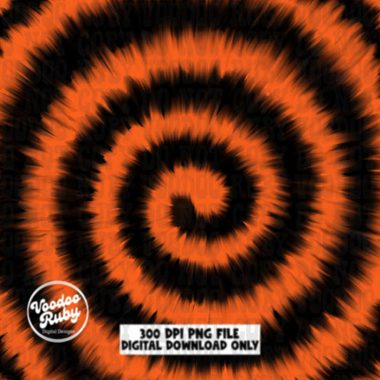 Orange and Black Tie Dye Digital Paper PNG | Sublimation | Hand Drawn Digital Download | Printable | Clip Art