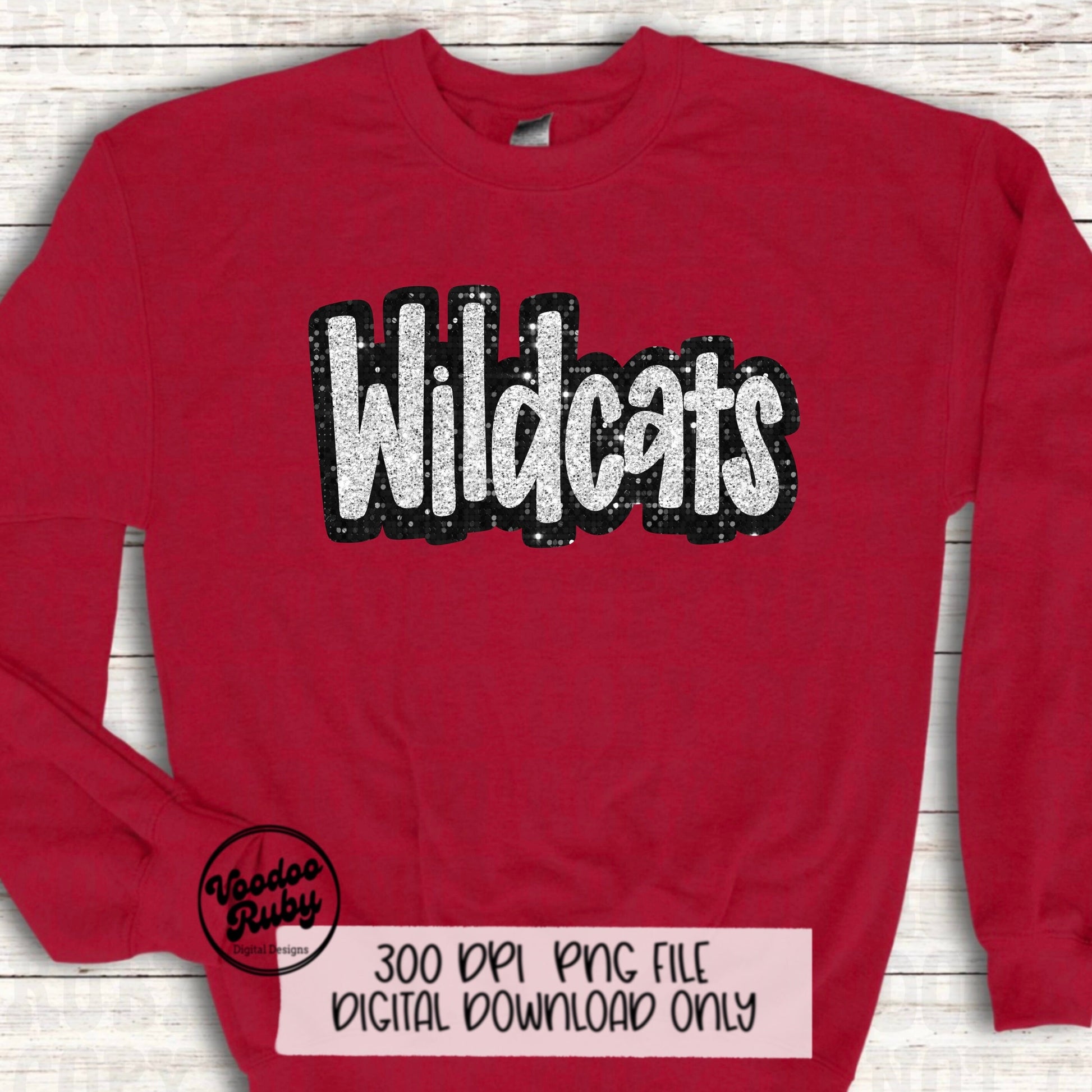 Ryk Digital Game Store Wildcats PNG Design: Glitter Faux Sequins