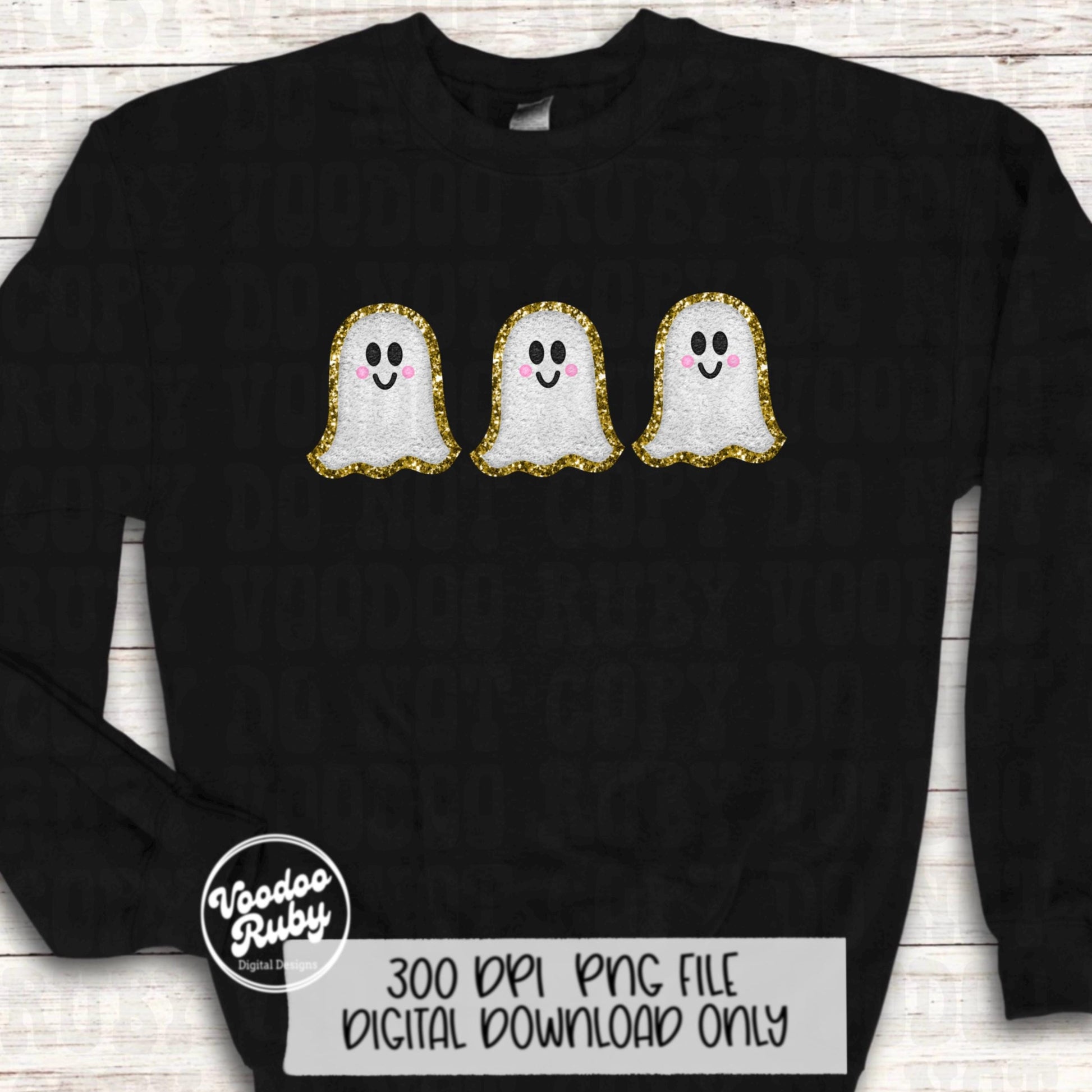 Cute Ghost PNG Design Faux Chenille Letter Patches Sublimation Digital Download Halloween PNG DTF Printable Faux Embroidery Png Halloween