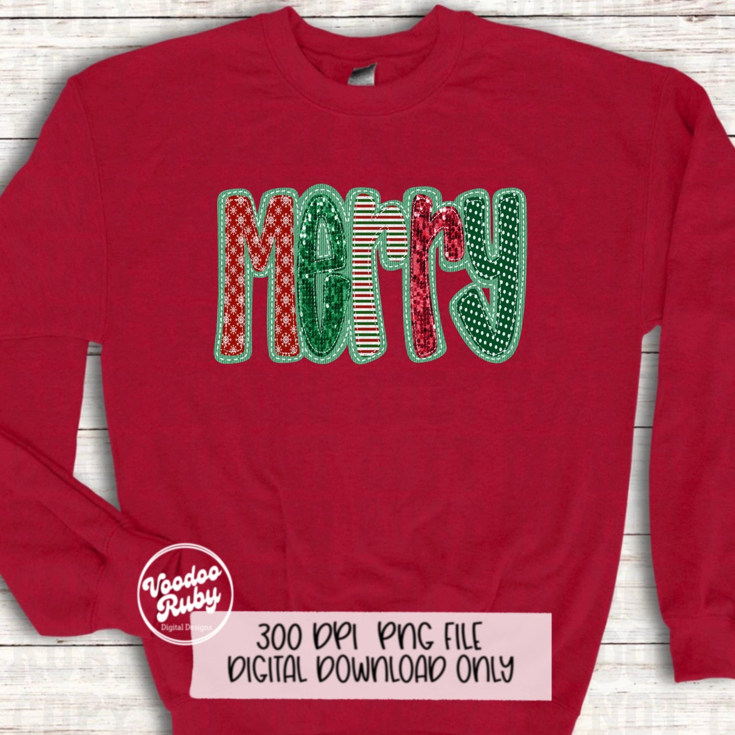 Sequin Merry PNG Design Merry Christmas PNG Faux Sequins Faux Applique Merry DTF Christmas Sublimation Digital Download Merry Clip Art