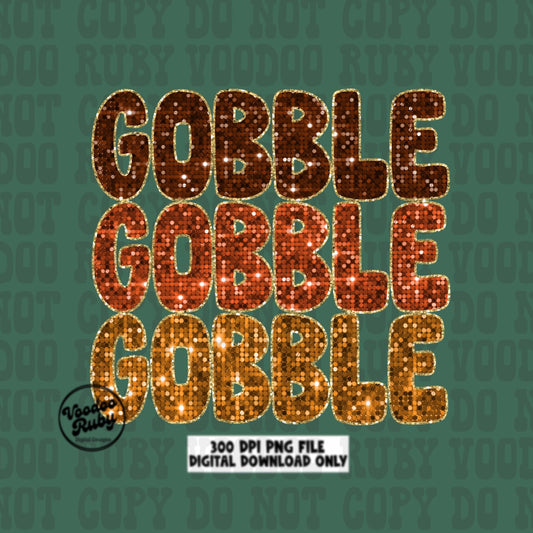 Sequin Turkey PNG Design Gobble PNG Hand Drawn Digital Download Thankful PNG Happy Thanksgiving Turkey dtf printable Faux Sequins