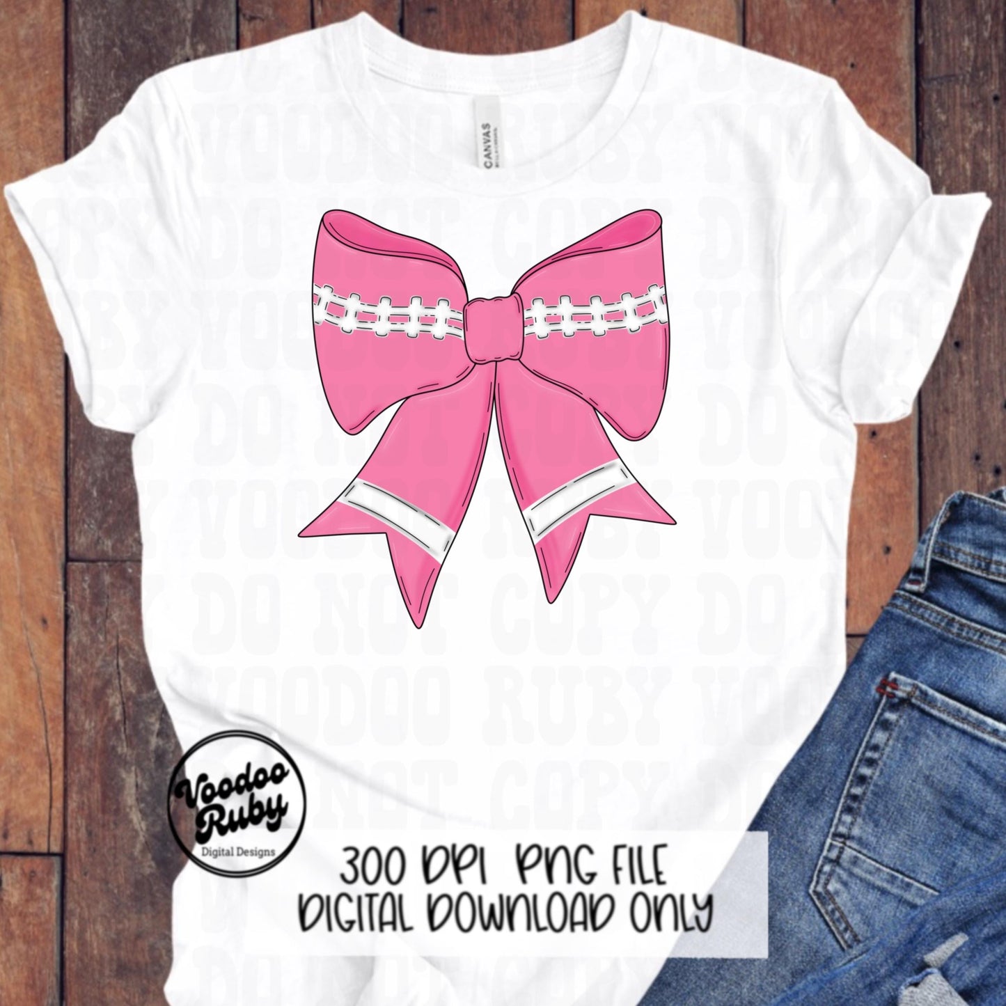 Football Pink Bow PNG Design Sublimation Hand Drawn Digital Download Coquette October Pink Ribbon PNG Pink Out DTF Printable