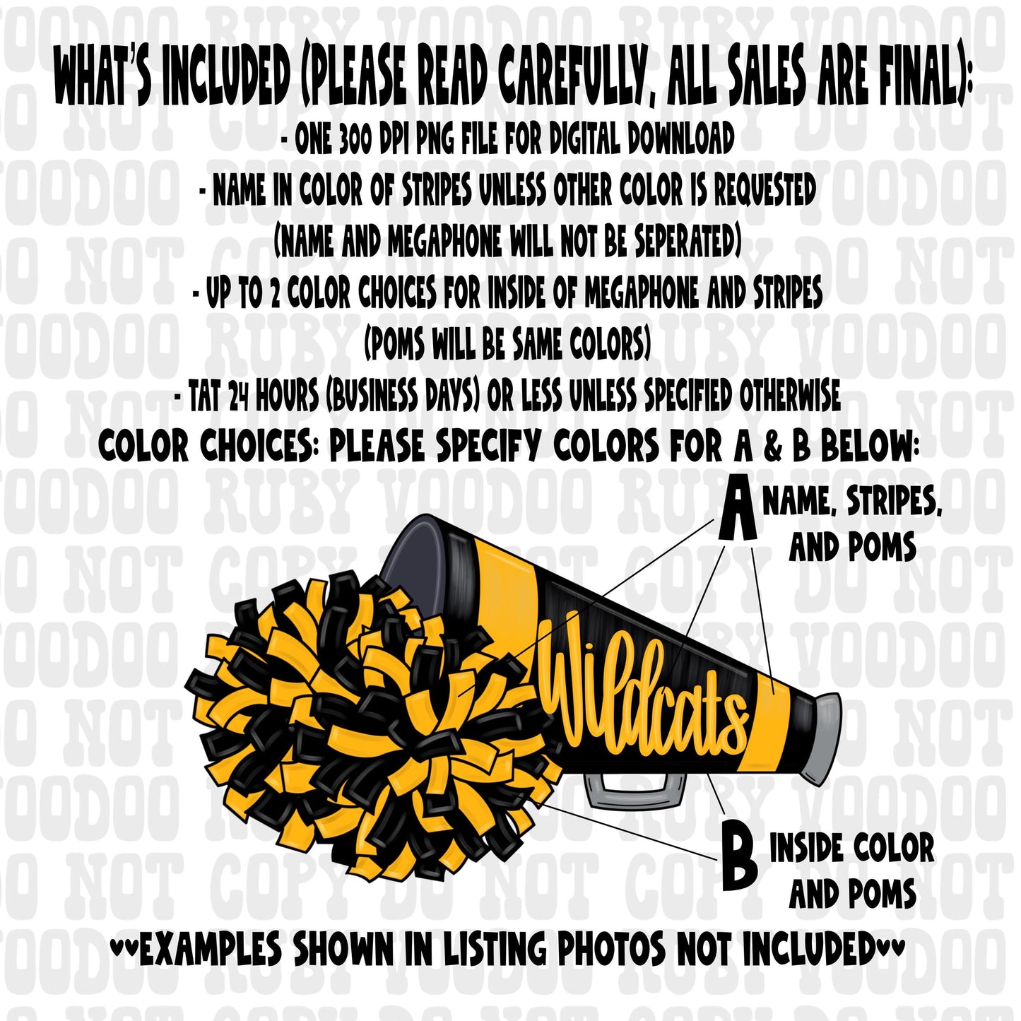 Custom Cheer Mascot PNG: Hand-Drawn Sublimation Design (Digital Download