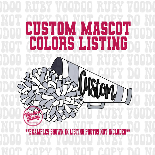 Custom Cheer PNG Design Custom Mascot Sublimation Hand Drawn Digital Download Cheerleader PNG Design Custom Megaphone Football DTF Clip Art