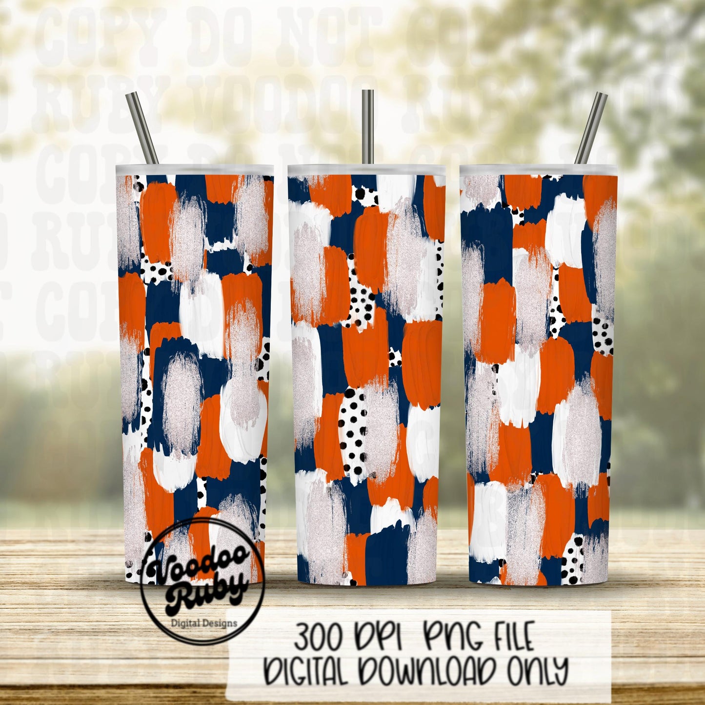 Blue and Orange Brushstroke Background PNG Sublimation Digital Paper Hand Drawn Digital Download Football Brush Strokes Messy Paint Mascots