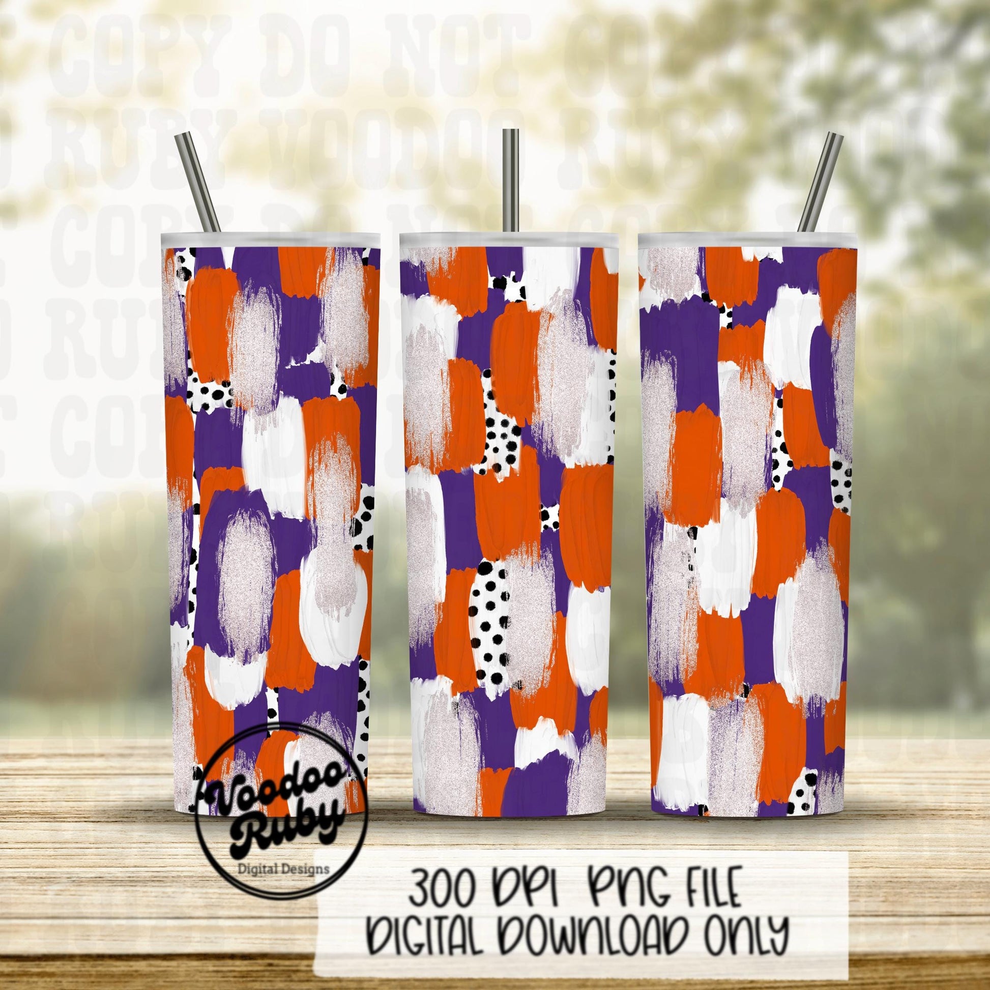 Purple Orange Brushstroke Background PNG Sublimation Digital Paper Hand Drawn Digital Download Football Brush Strokes Messy Paint Mascots