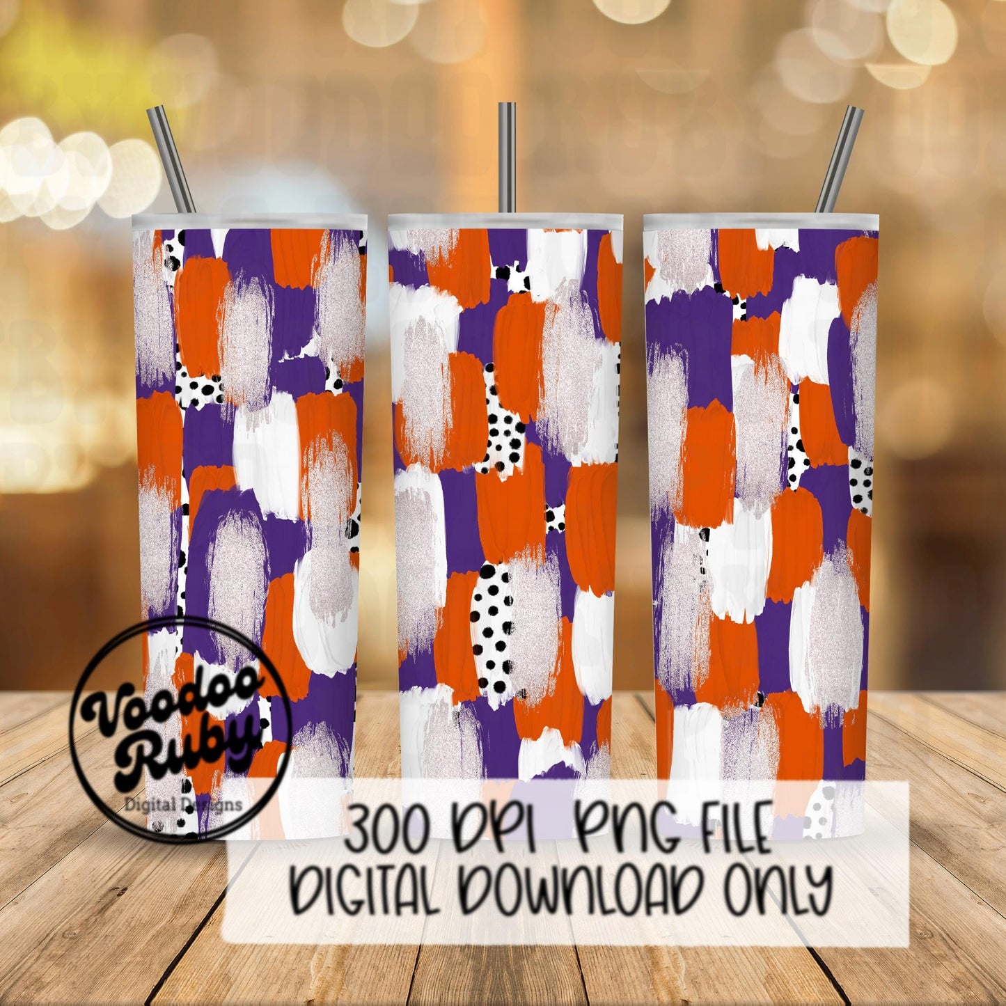 Purple Orange Brushstroke Background PNG Sublimation Digital Paper Hand Drawn Digital Download Football Brush Strokes Messy Paint Mascots