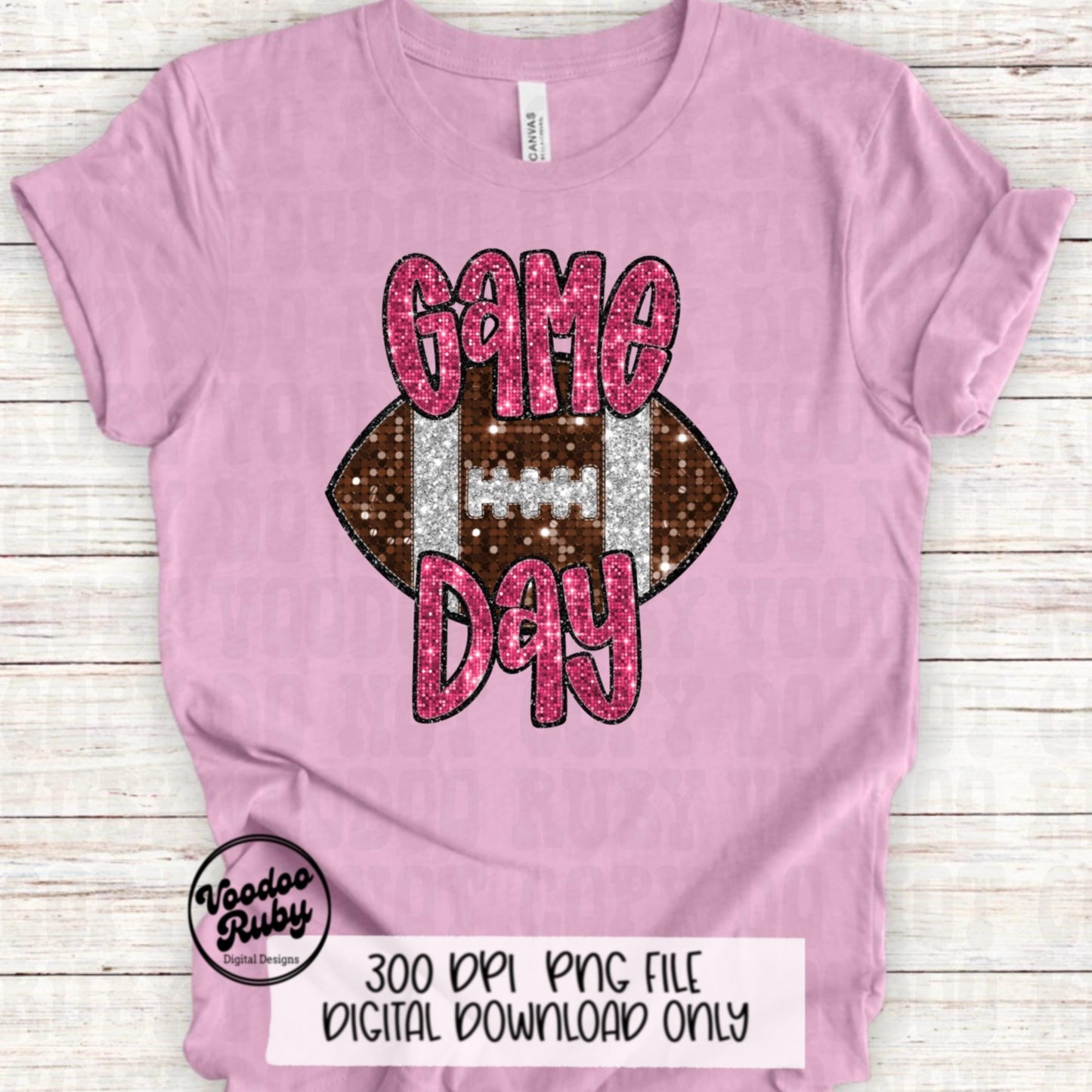 Football Game Day Pink Sequin PNG Design Sublimation Faux Embroidery Hand Drawn Digital Download Pink Out Football Mascot Pink October PNG