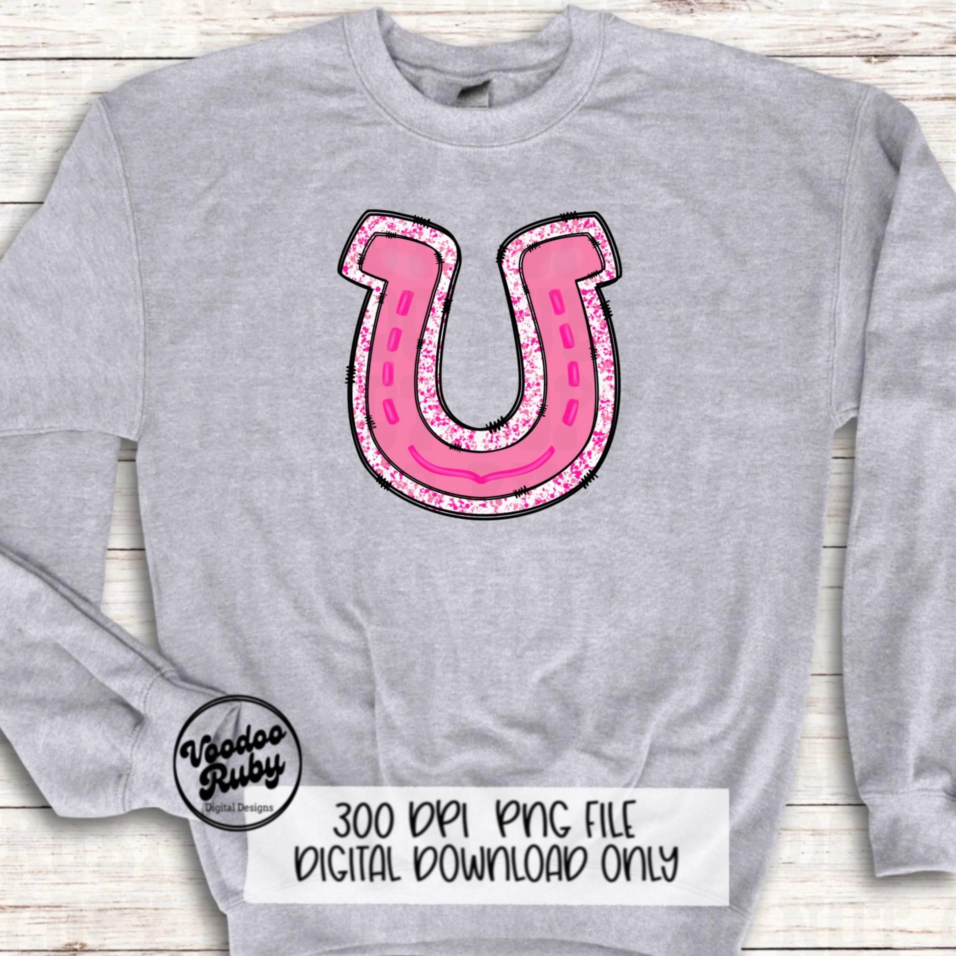 Pink Mascot Horseshoe PNG Sublimation Design Hand Drawn Digital Download Pink Out PNG Cancer png Pink October Football DTF Printable Blanks