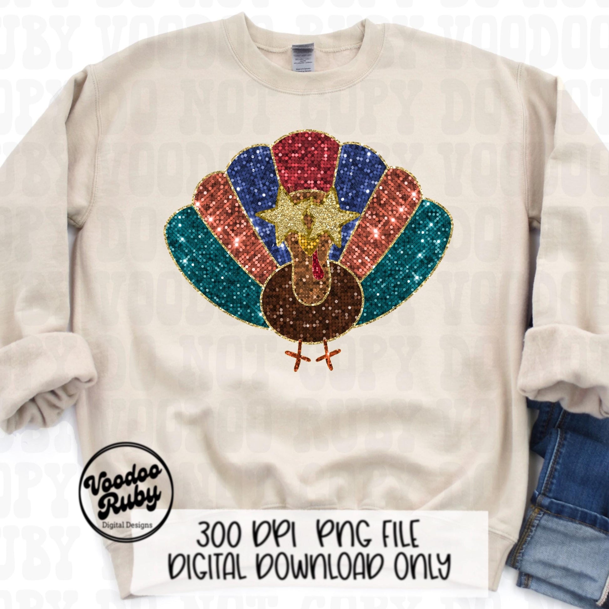 Sequin Turkey PNG Design Thanksgiving PNG Hand Drawn Digital Download Thankful PNG Happy Thanksgiving Turkey dtf printable Faux Sequins