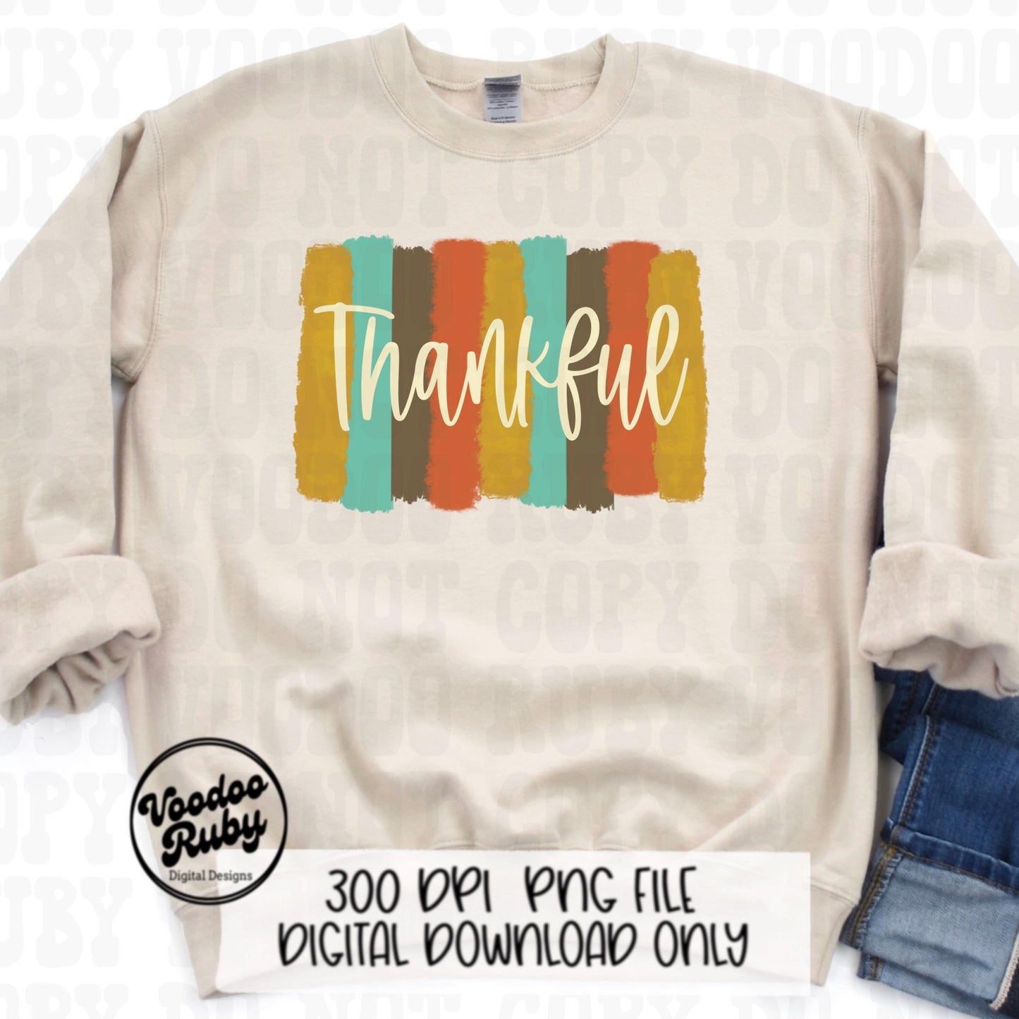 Thankful PNG Design Hand Drawn Digital Download Thanksgiving PNG Sublimation Thankful DTF Printable Vintage Fall png