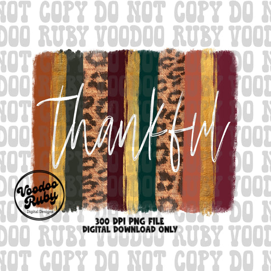 Thankful PNG Design Thanksgiving PNG Digital Download Fall Leopard PNG Thankful dtf Printable Thanksgiving Sublimation Fall Clip Art
