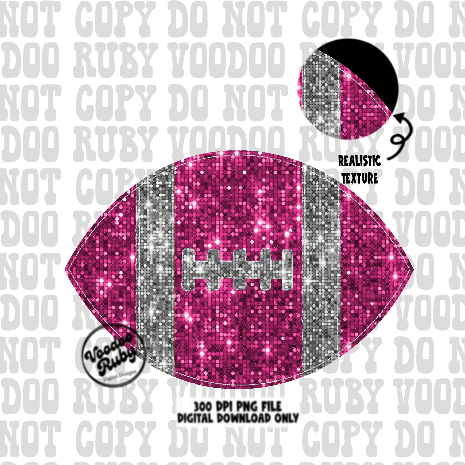 Pink Sequin Football PNG Design Glitter Hand Drawn Digital Download Faux Sequins Patch PNG Printable Clip Art Faux Appliqué Mascot Football DTF