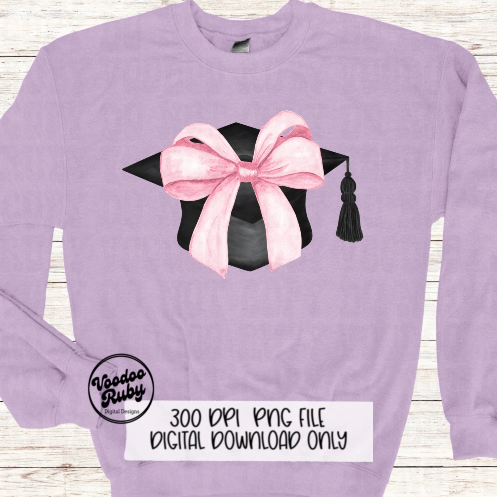 Coquette Graduation PNG Sublimation Design Hand Drawn Digital Download Pink Bow PNG Graduation Clip Art Class of 2024 Png Coquette dtf