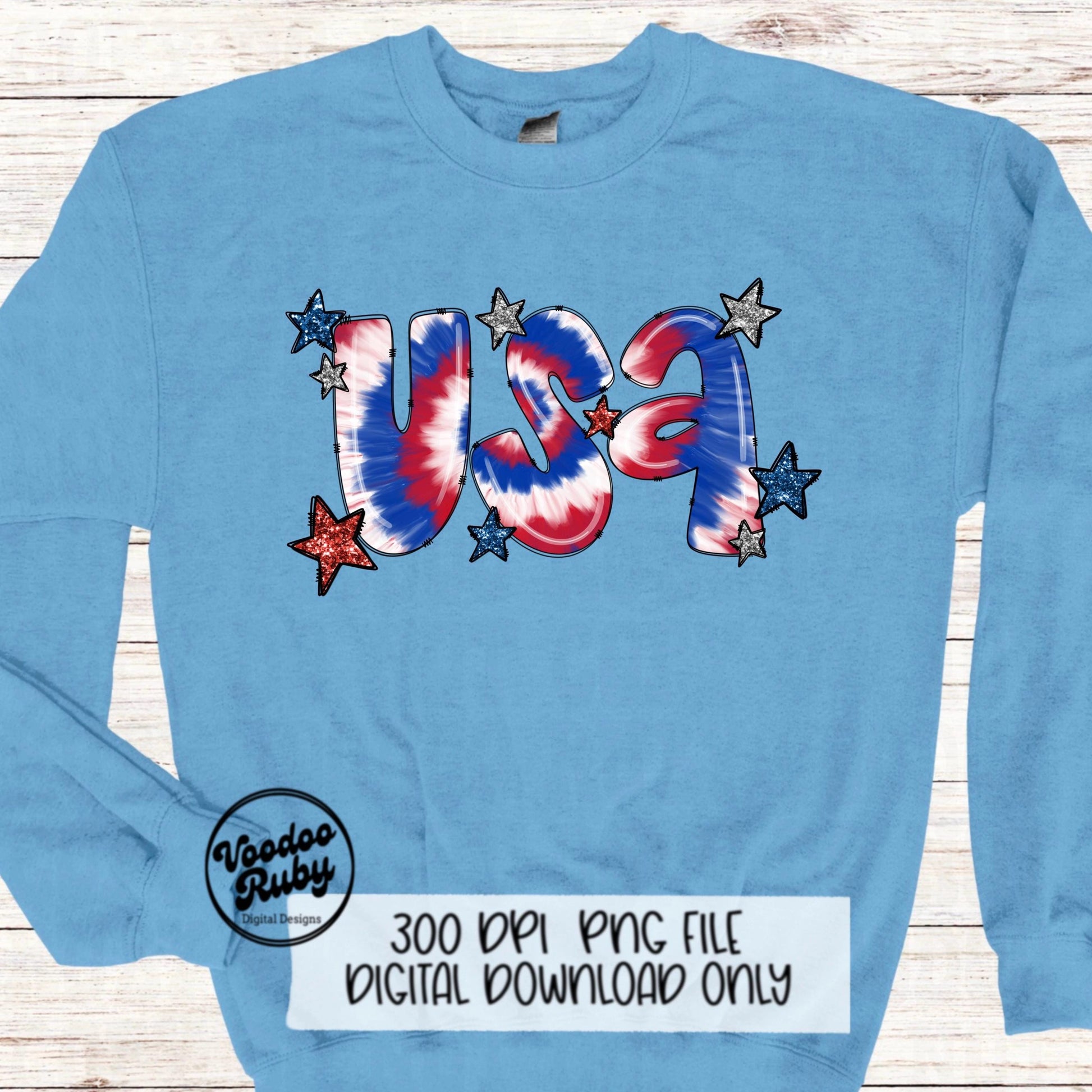 4th of July PNG Design Sublimation Digital Download Tie Dye America Patriotic Doodle Letters png July 4th DTF Printable USA Clip Art