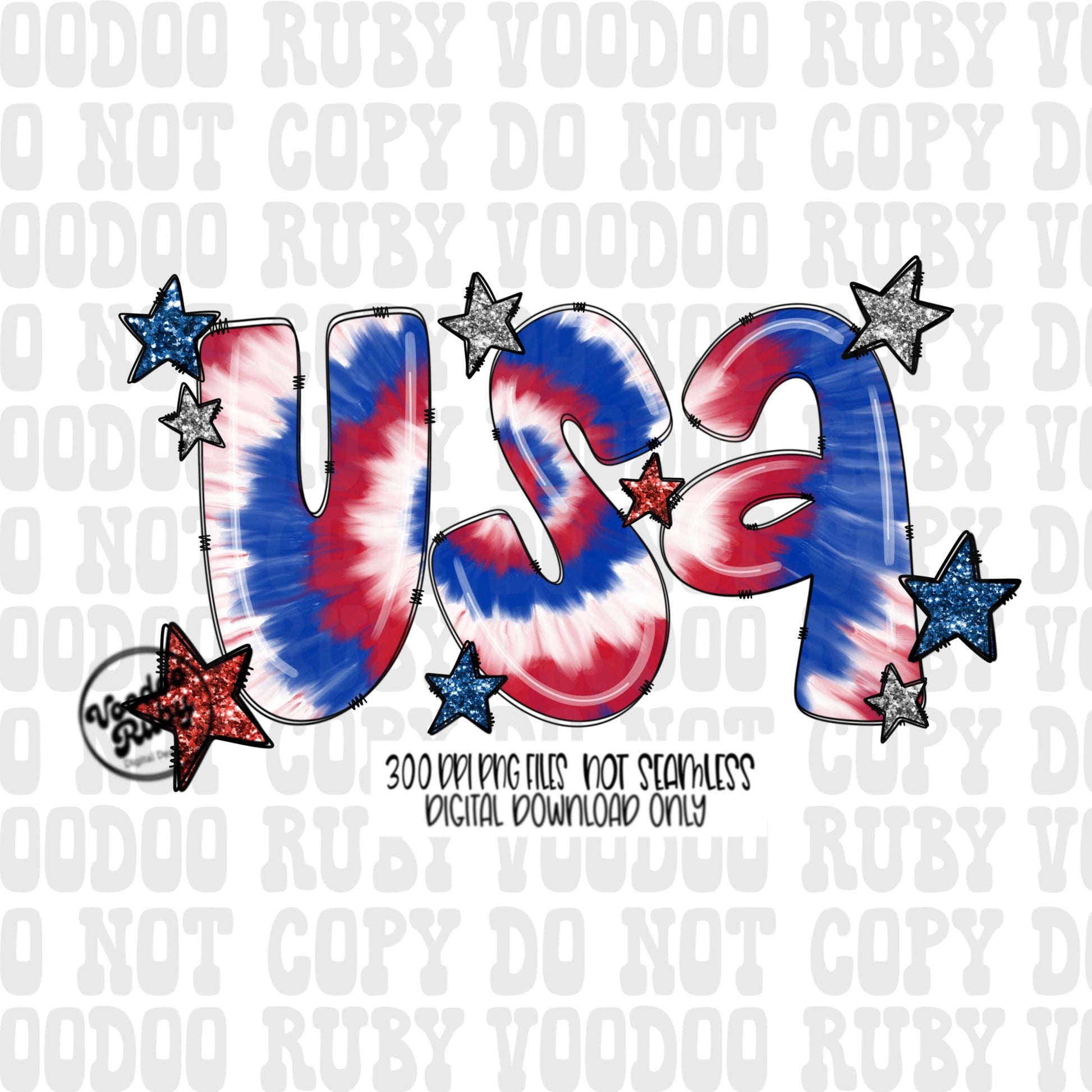 4th of July PNG Design Sublimation Digital Download Tie Dye America Patriotic Doodle Letters png July 4th DTF Printable USA Clip Art