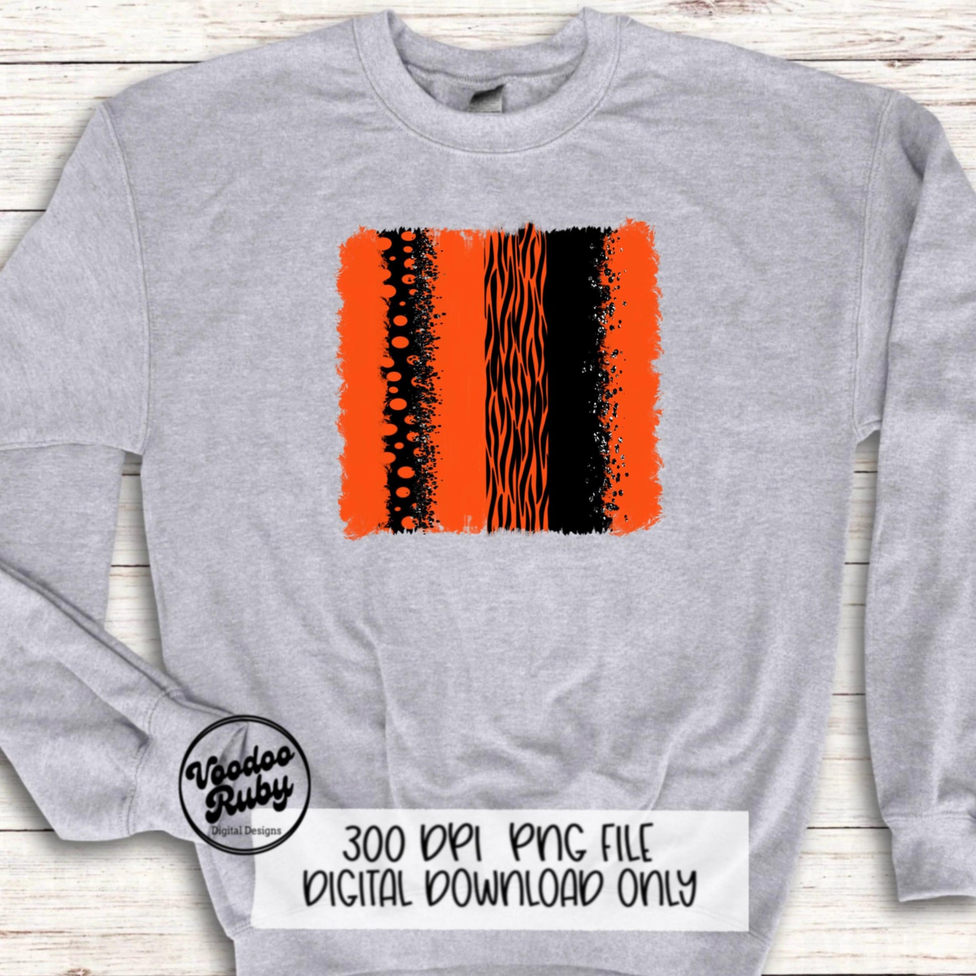 Tigers Brushstrokes PNG Design Orange Black Individual Brush Stroke Background Hand Drawn Design Digital Download Sublimation Tigers DTF