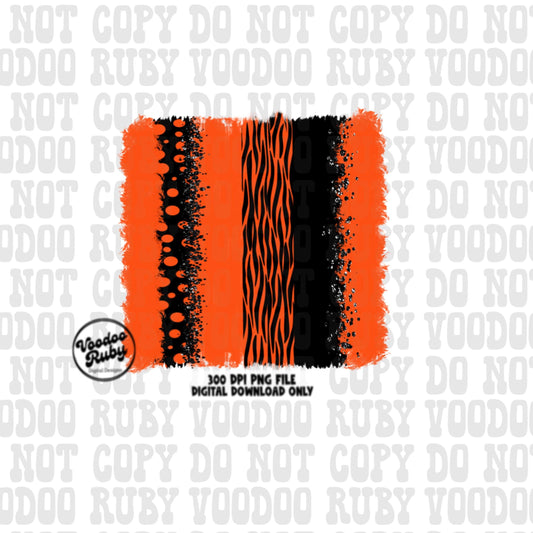 Tigers Brushstrokes PNG Design Orange Black Individual Brush Stroke Background Hand Drawn Design Digital Download Sublimation Tigers DTF
