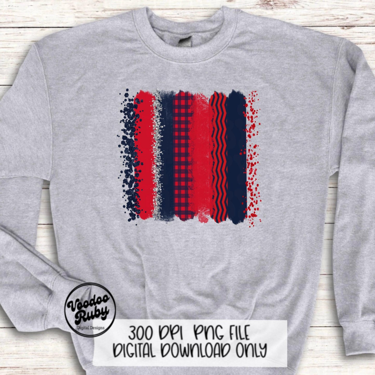 Navy Blue Red Sublimation Background PNG Individual Brushstrokes Hand Drawn Digital Download Red Blue Brush Stoke Background PNG Printable