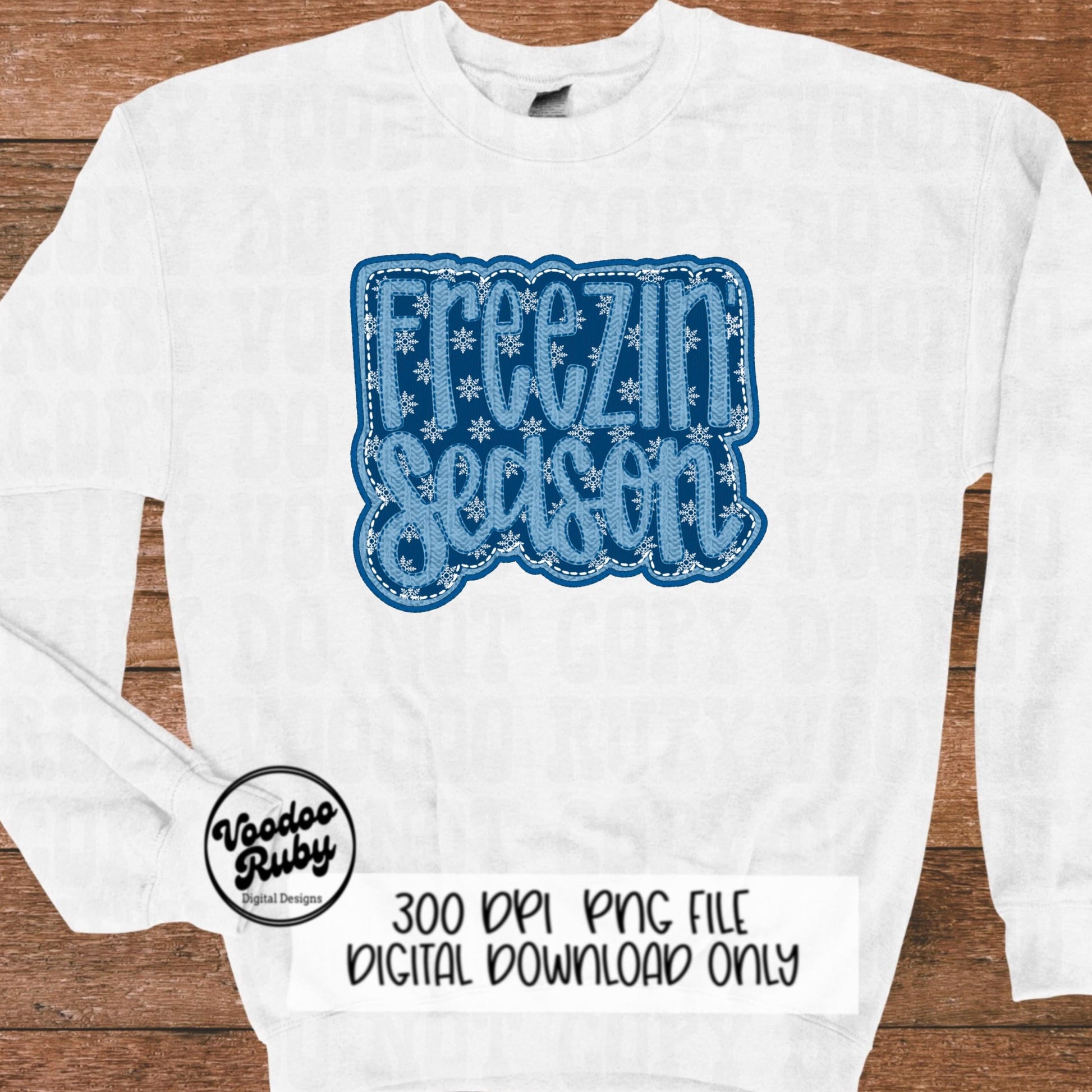 Freezin Season PNG Design Sublimation Digital Download Merry Christmas PNG Faux Embroidery png Freezing DTF Printable Winter