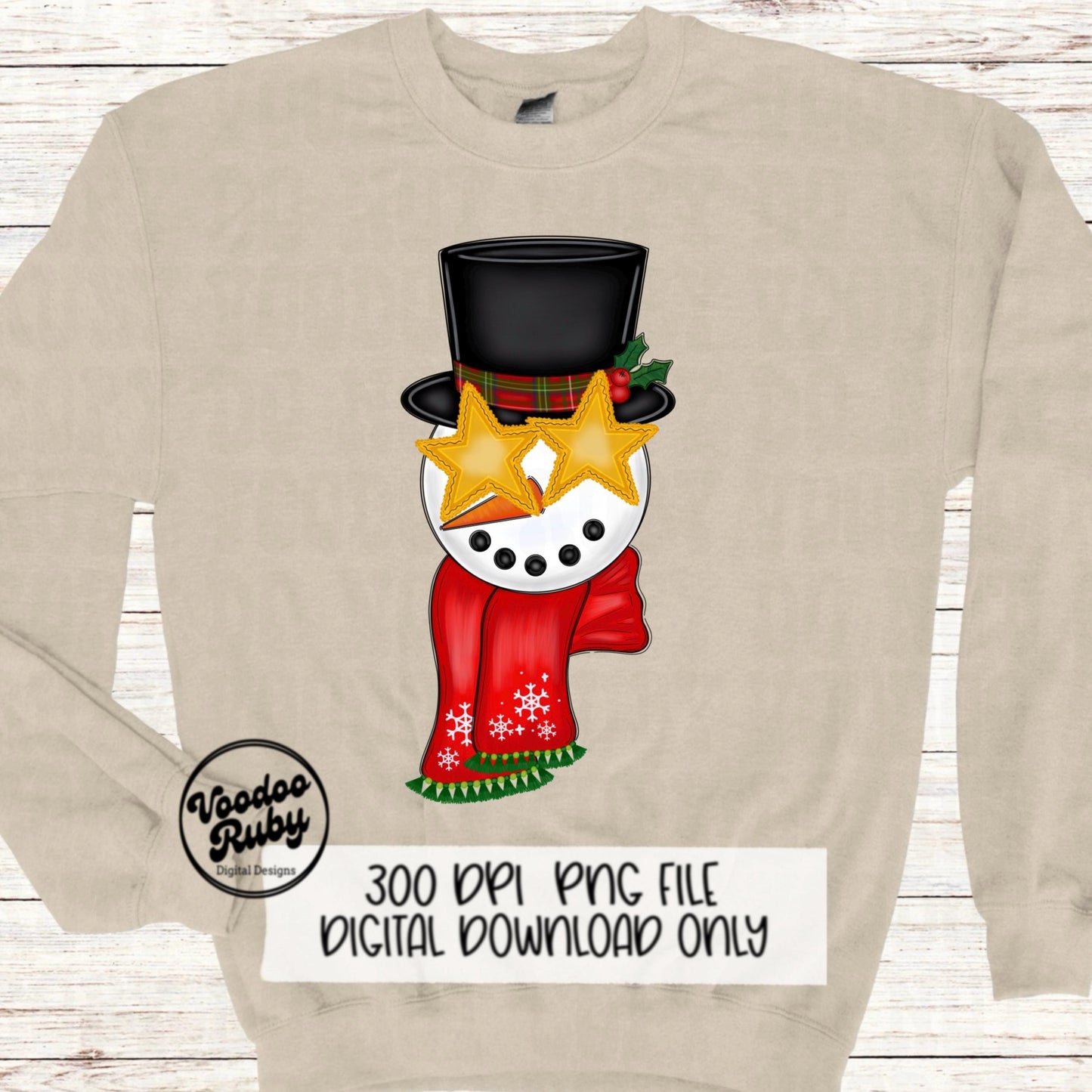 Merry Christmas Snowman PNG - Hand Drawn Sublimation Design for Preppy Shirts