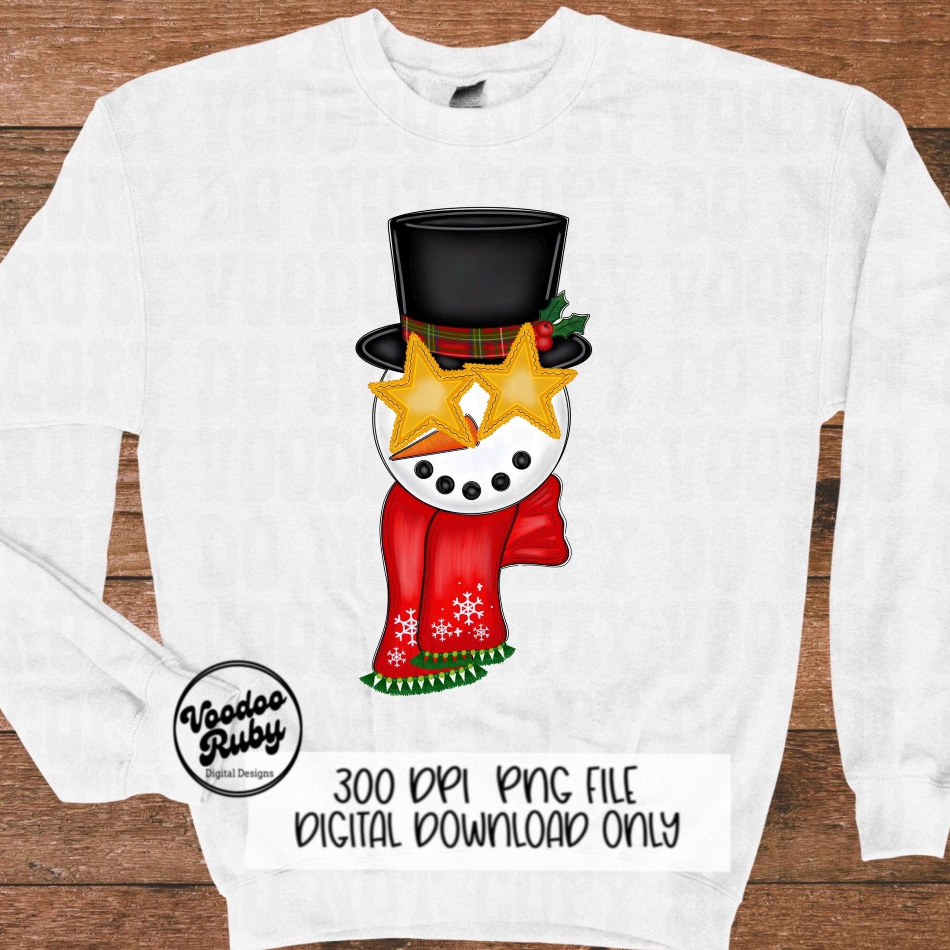 Merry Christmas Snowman PNG - Hand Drawn Sublimation Design for Preppy Shirts