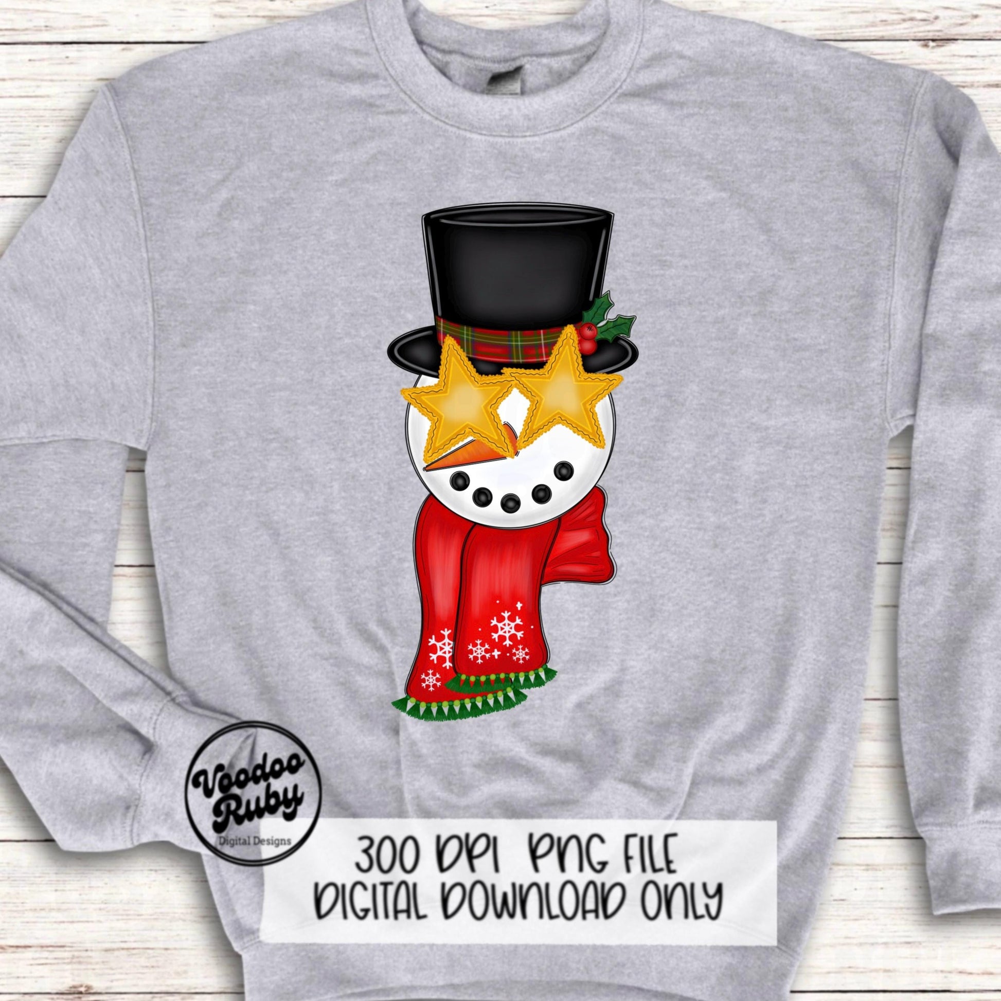 Merry Christmas Snowman PNG - Hand Drawn Sublimation Design for Preppy Shirts