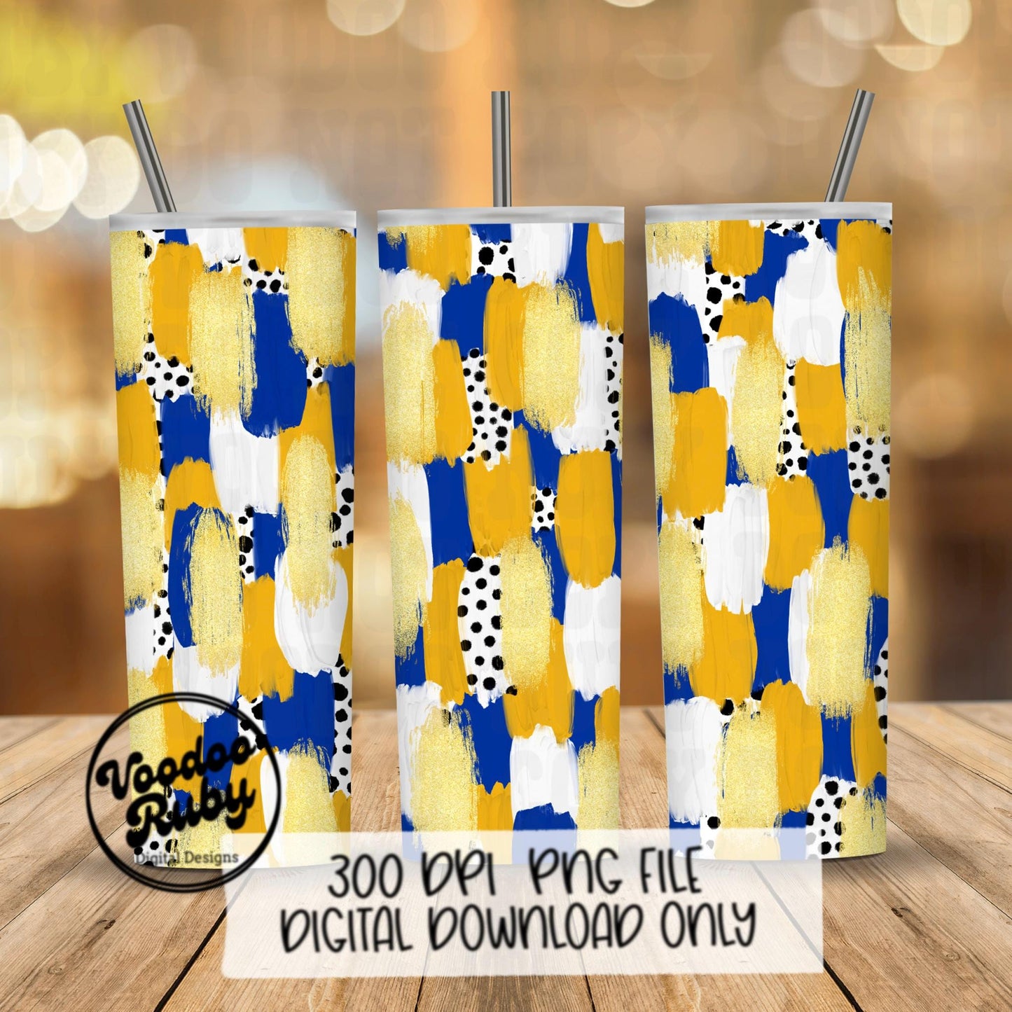 Blue Gold Brushstroke Background PNG Sublimation Digital Paper Hand Drawn Digital Download Football Brush Strokes DTF Messy Paint Mascots