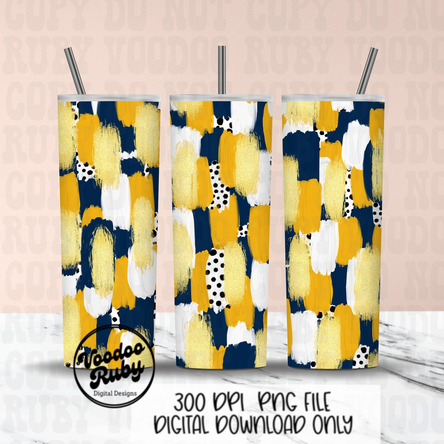 Navy Blue Gold Brushstroke Background PNG Sublimation Digital Paper Hand Drawn Digital Download Football Brush Strokes Messy Paint Mascots