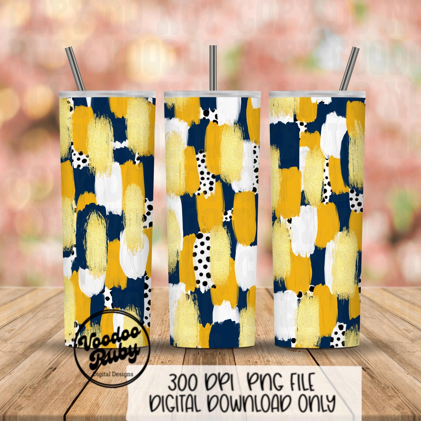 Navy Blue Gold Brushstroke Background PNG Sublimation Digital Paper Hand Drawn Digital Download Football Brush Strokes Messy Paint Mascots