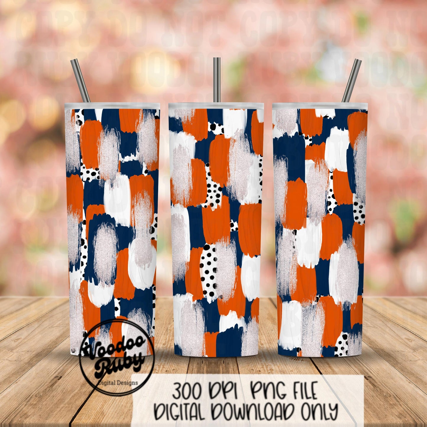 Blue and Orange Brushstroke Background PNG Sublimation Digital Paper Hand Drawn Digital Download Football Brush Strokes Messy Paint Mascots