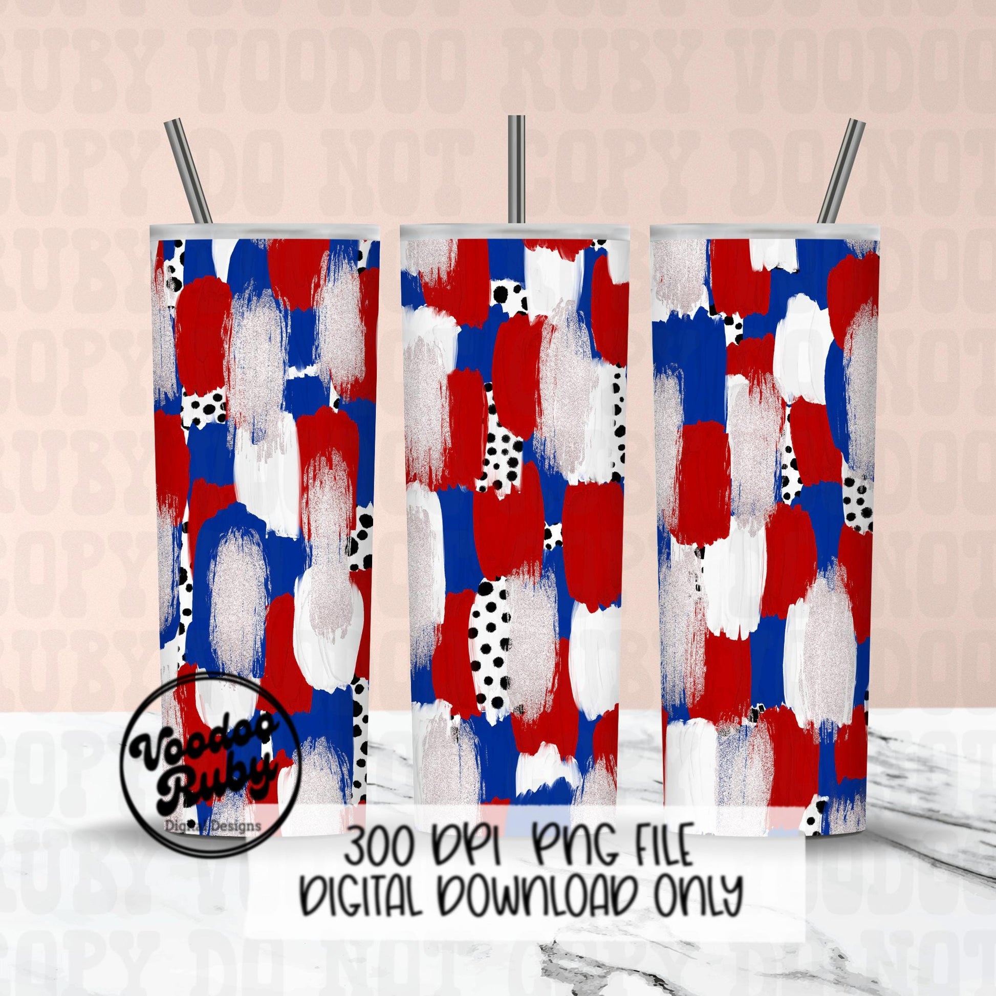 Blue and Red Brushstroke Background PNG Sublimation Digital Paper Hand Drawn Digital Download Football Brush Strokes Messy Paint Mascots