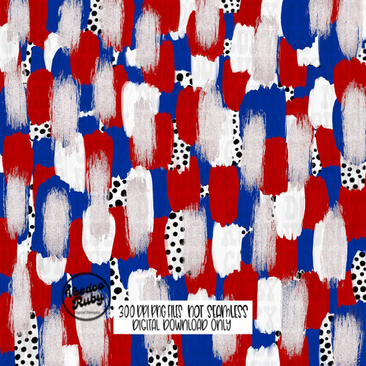 Blue & Red Brushstroke Background: Football Paint PNG (Digital Download