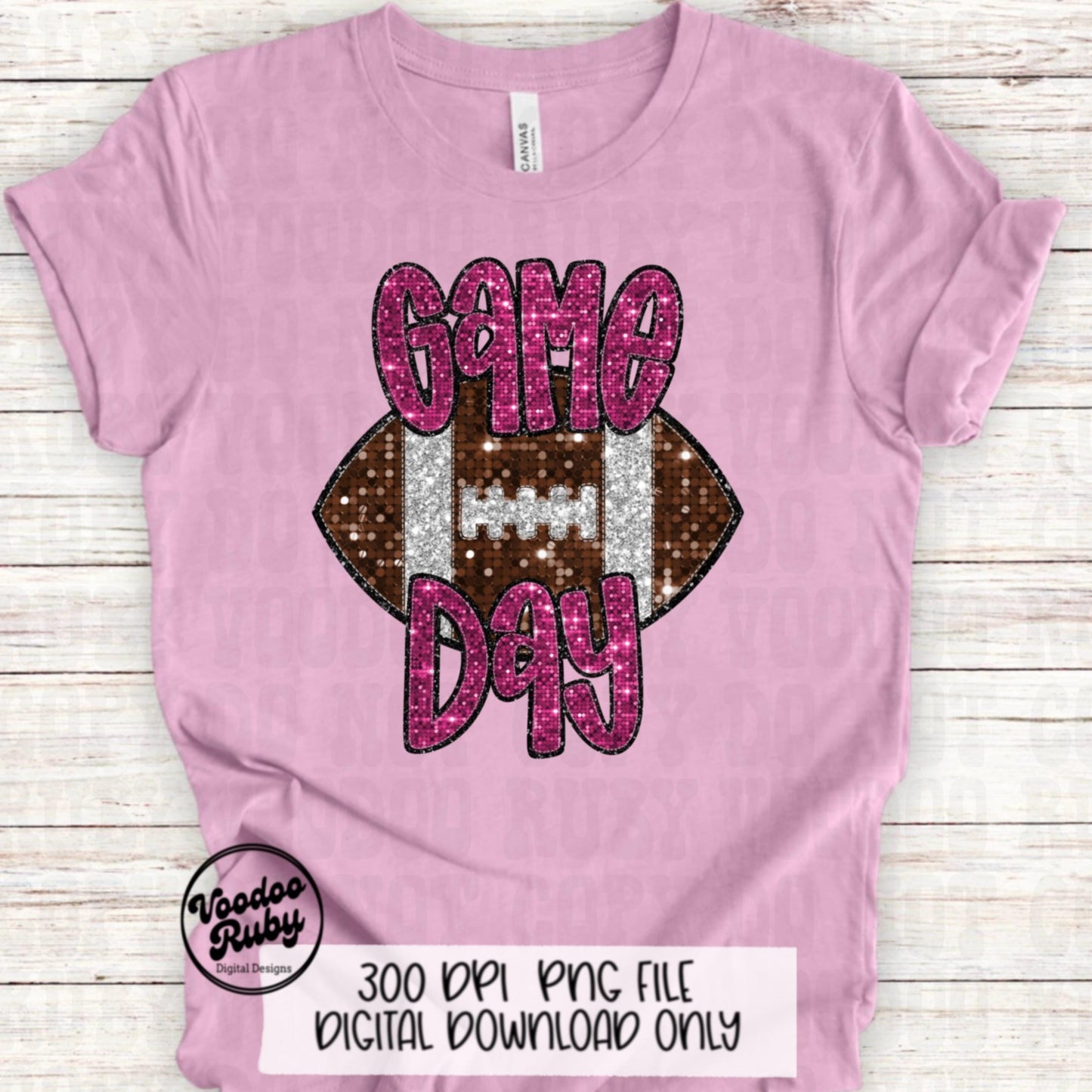 Football Game Day Pink Sequin PNG Design Sublimation Faux Embroidery Hand Drawn Digital Download Pink Out Football Mascot Pink October PNG