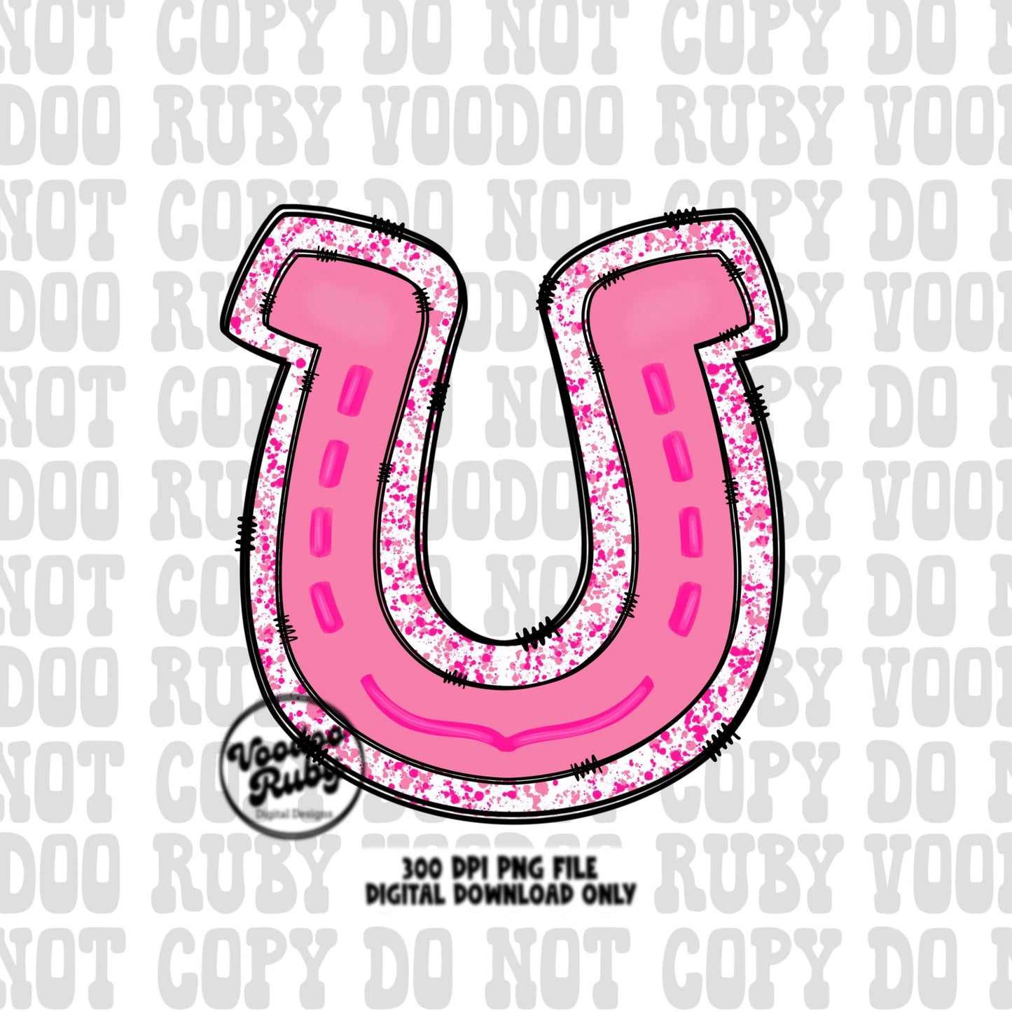 Pink Mascot Horseshoe PNG Sublimation Design Hand Drawn Digital Download Pink Out PNG Cancer png Pink October Football DTF Printable Blanks
