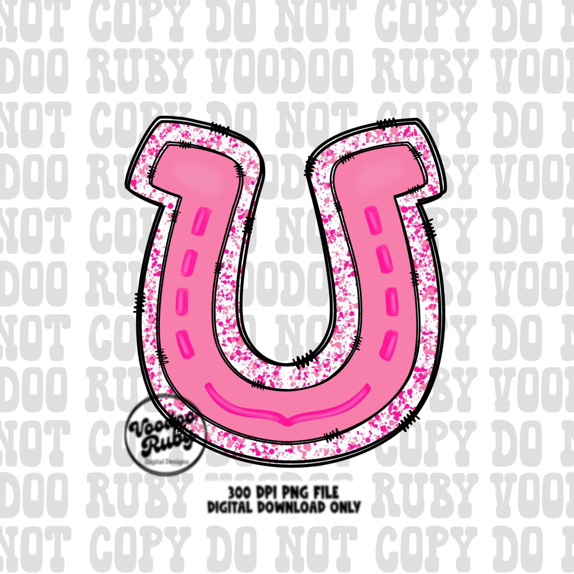 Pink Mascot Horseshoe PNG Sublimation Design Hand Drawn Digital Download Pink Out PNG Cancer png Pink October Football DTF Printable Blanks