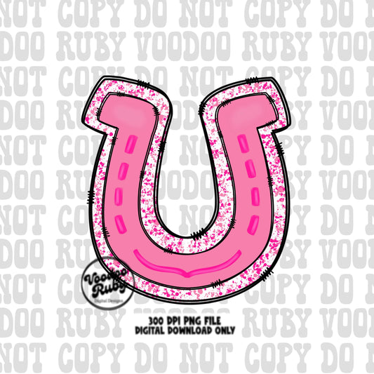 Pink Mascot Horseshoe PNG Sublimation Design Hand Drawn Digital Download Pink Out PNG Cancer png Pink October Football DTF Printable Blanks